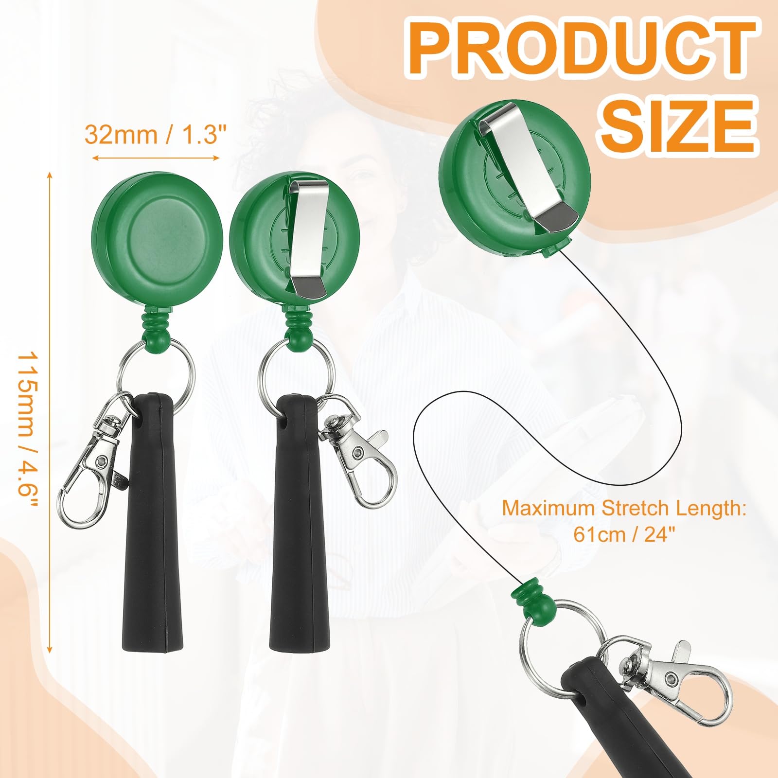 PATIKIL Retractable Pen Holder, 20Pcs Pull Pen Pencil Holder Elastic Silicone Grip Pencil Holder for Woodwork Bricklayer Markers and Carpenter Pencils, Green - Image 2