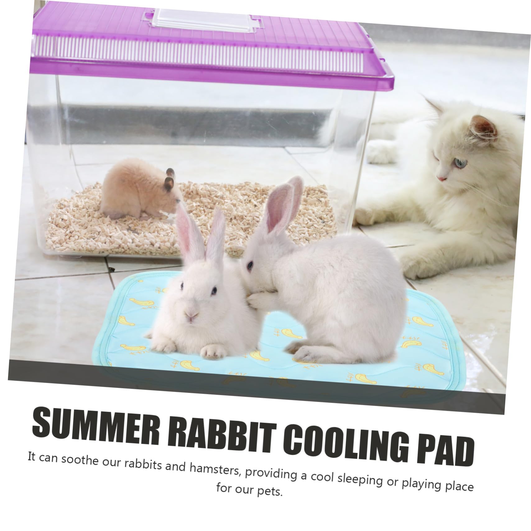 2 pièces Tapis Rafraîchissant pour Petits Animaux XS Coussin Refroidissant Respirant et Lit Dété pour Hamster Lapin Cochon Dinde Protège du Surchauffe et Assure Confort