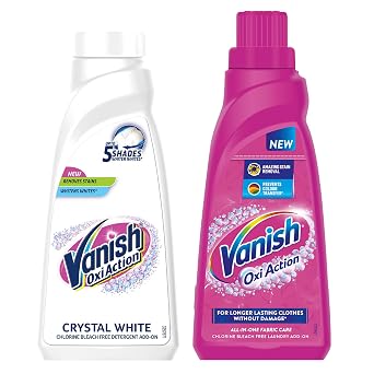 Vanish Crystal White 800 Ml+800 Ml, Add-On Liquid All In One Detergent Booster S