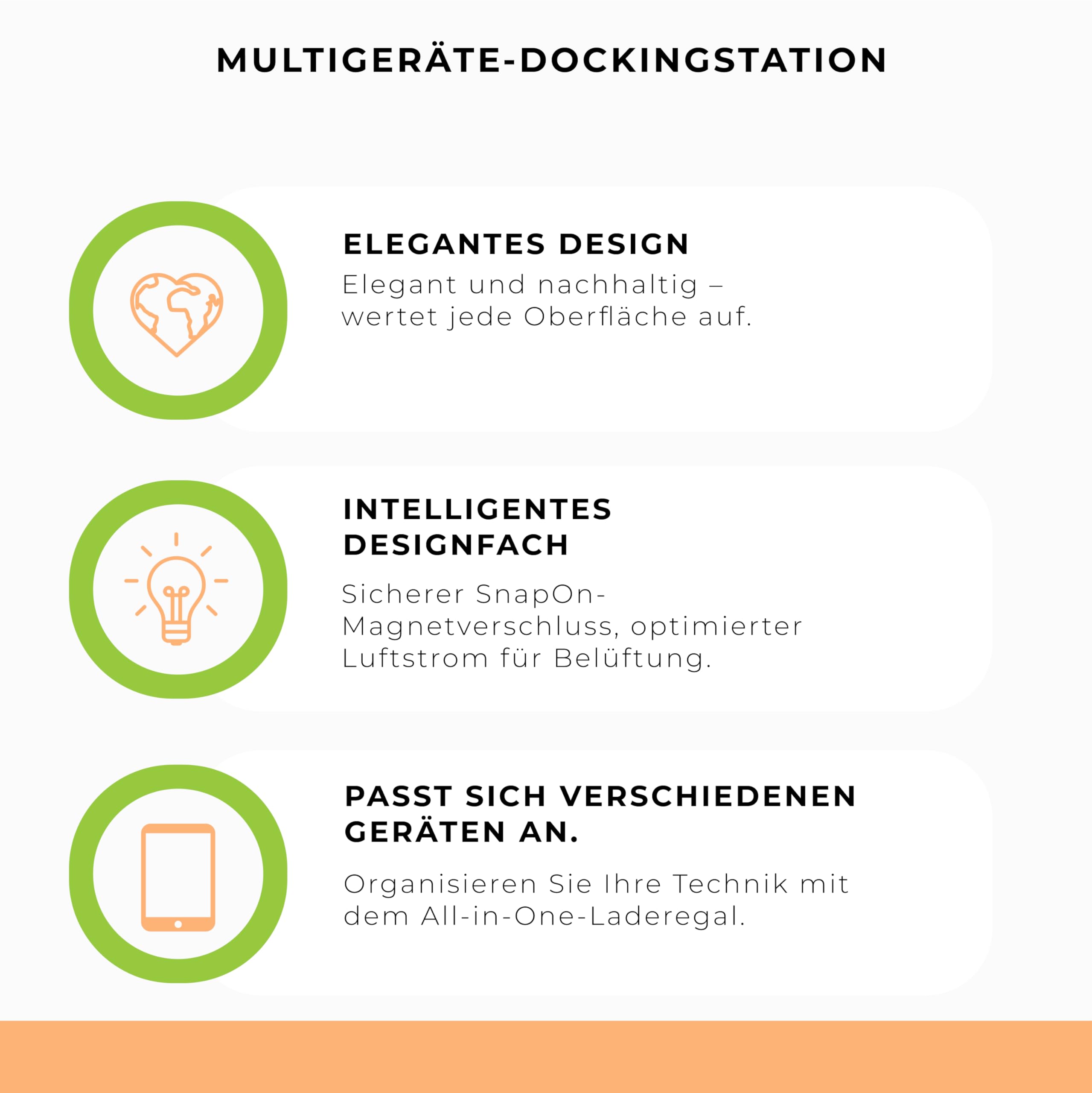 Prosumer's Choice Ständer für mehrere Ladestationen mit Kabelbox-Organizer – Schreibtisch-Organizer aus Bambus für 10 Geräte und Kabelmanagement – ​​kompatibel mit Smartphones und Tablets