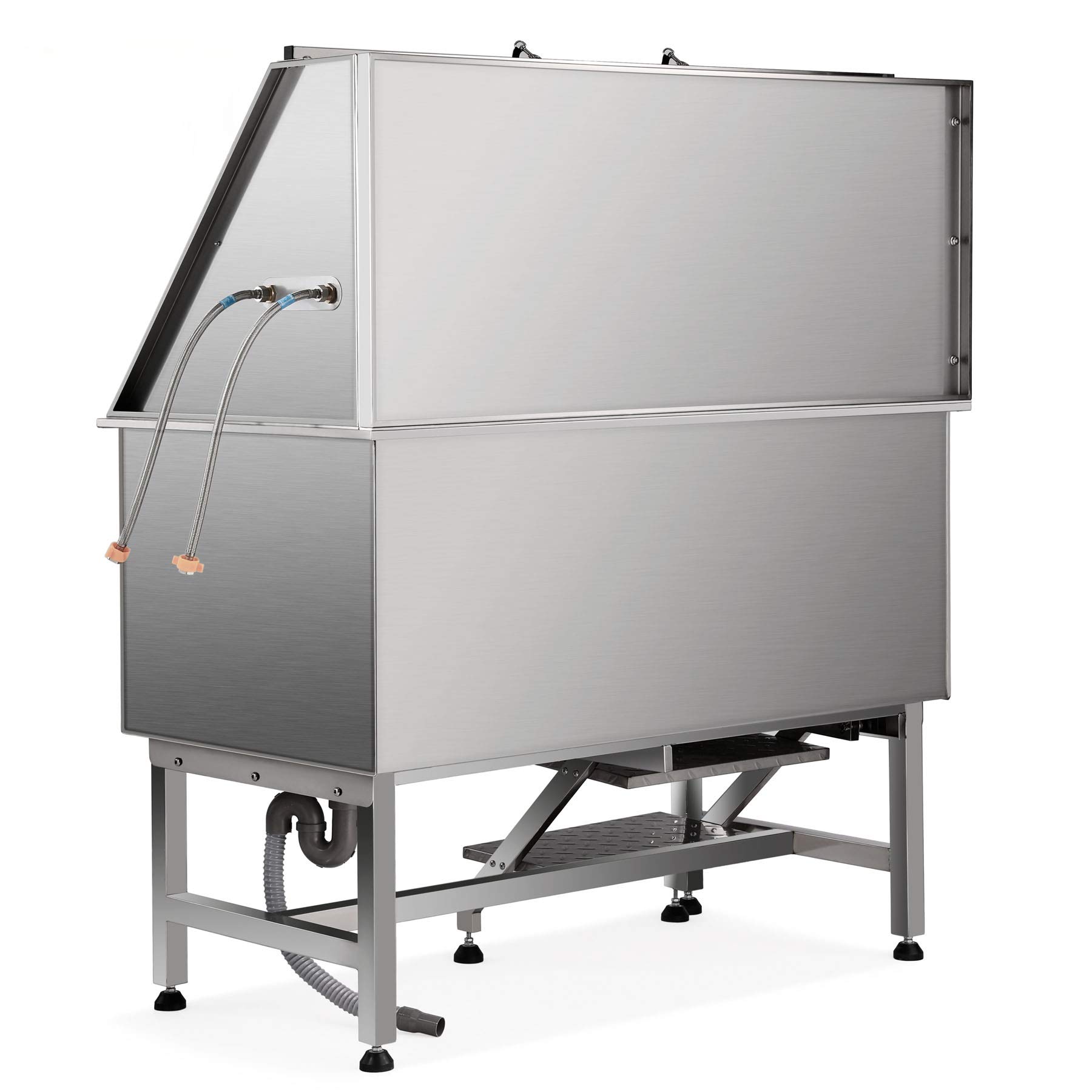 Baignoire pour Animaux de Compagnie, Baignoire de Toilettage en 304 INOX pour Chiens Chats de 118KG Max., Baignoire en 304 Acier Inoxydable pour Bain de Chien