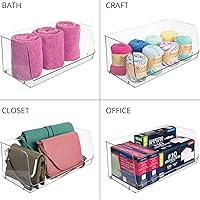 Vista 7 de mDesign - Cesta organizadora de plástico apilable con frente abierto para armarios de cocina, despensa, oficinas, armarios, dormitorios y baños, 15