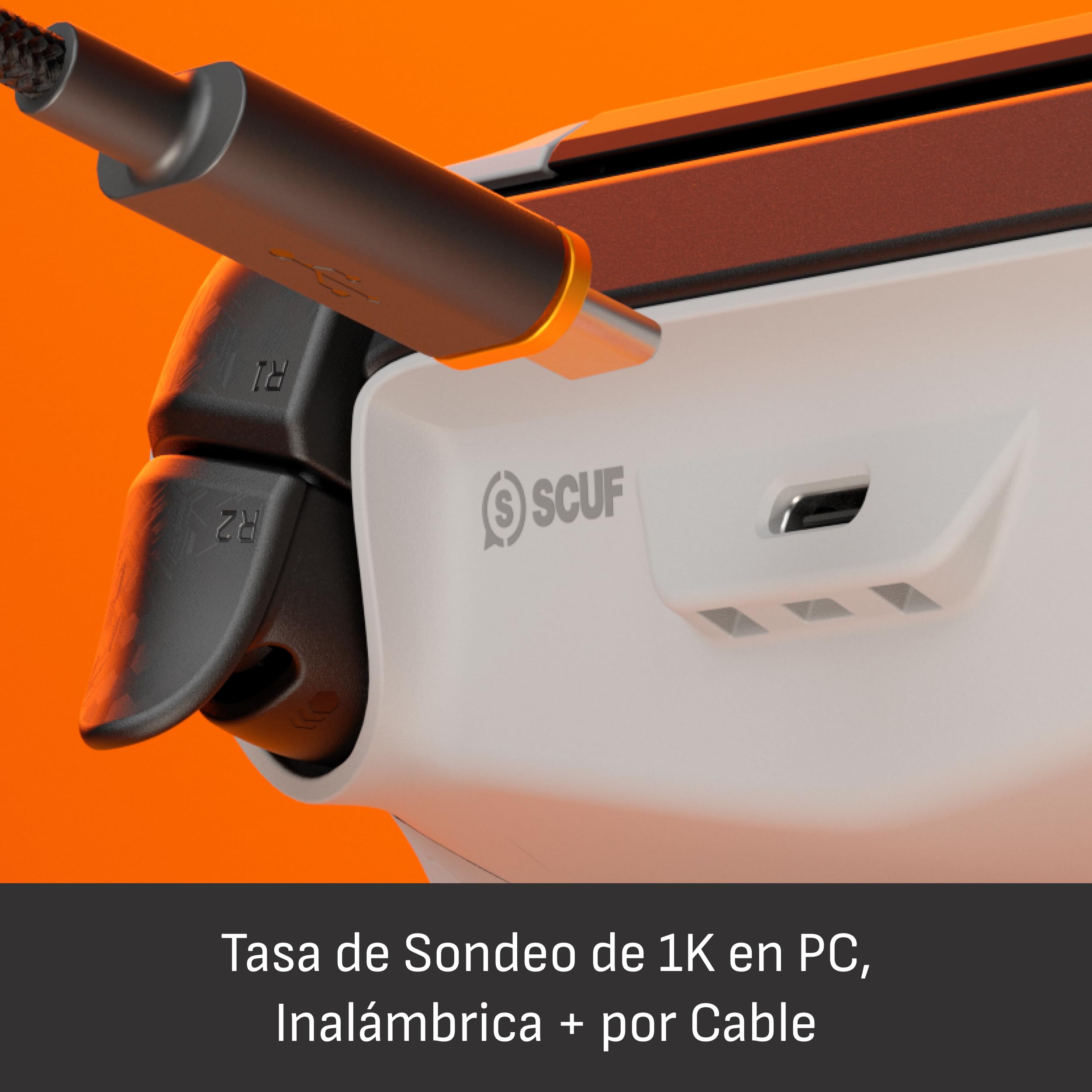Scuf OMEGA Mando inalámbrico de la PS5, TMR Anti‑Drift – Gris Claro | Licencia Oficial, Alto Rendimiento, 11 Entradas Personalizadas, Gatillos Instantáneos, Baja Latencia, Windows PC Compatible