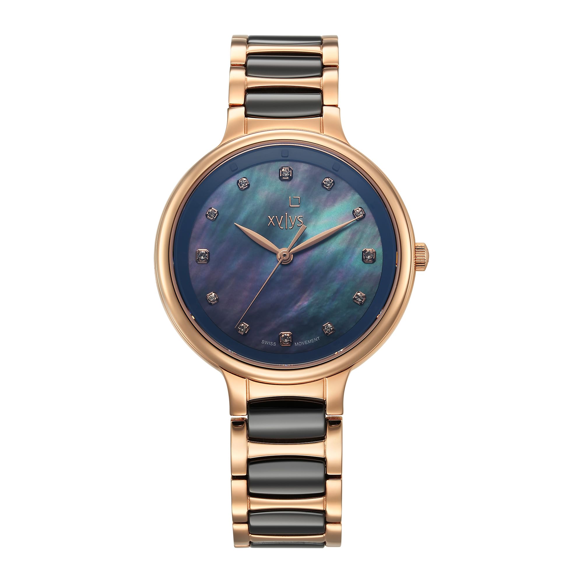 Buy Xylys Amalgam Swiss Analog Rose Gold Steel and Ceramic Strap
