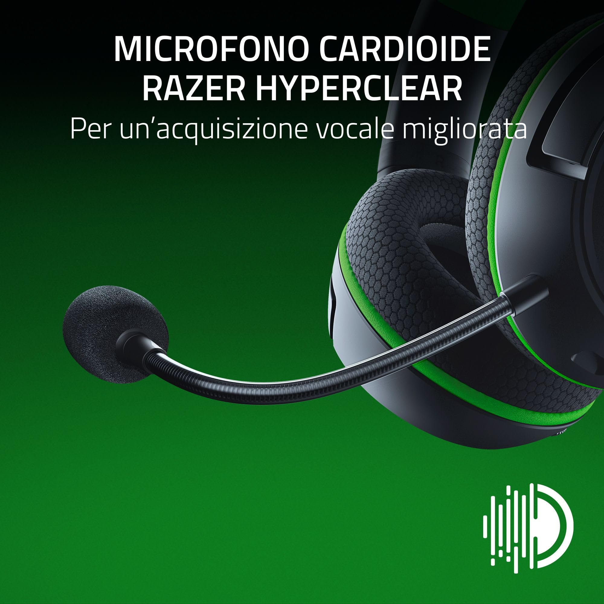 Razer Kaira HyperSpeed - Cuffie da gioco wireless multipiattaforma per Xbox (HyperSpeed Wireless, Driver TriForce da 50 mm, Microfono cardioide HyperClear) Nero