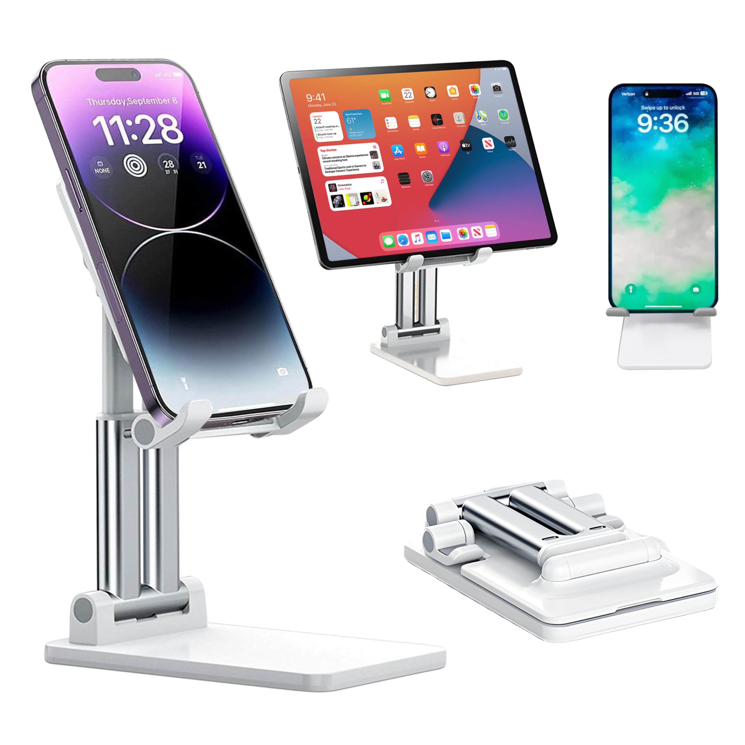 Supporto Telefono Da Tavolo Regolabile - Stand Per Smartphone Con Base Stabile - Foto 5