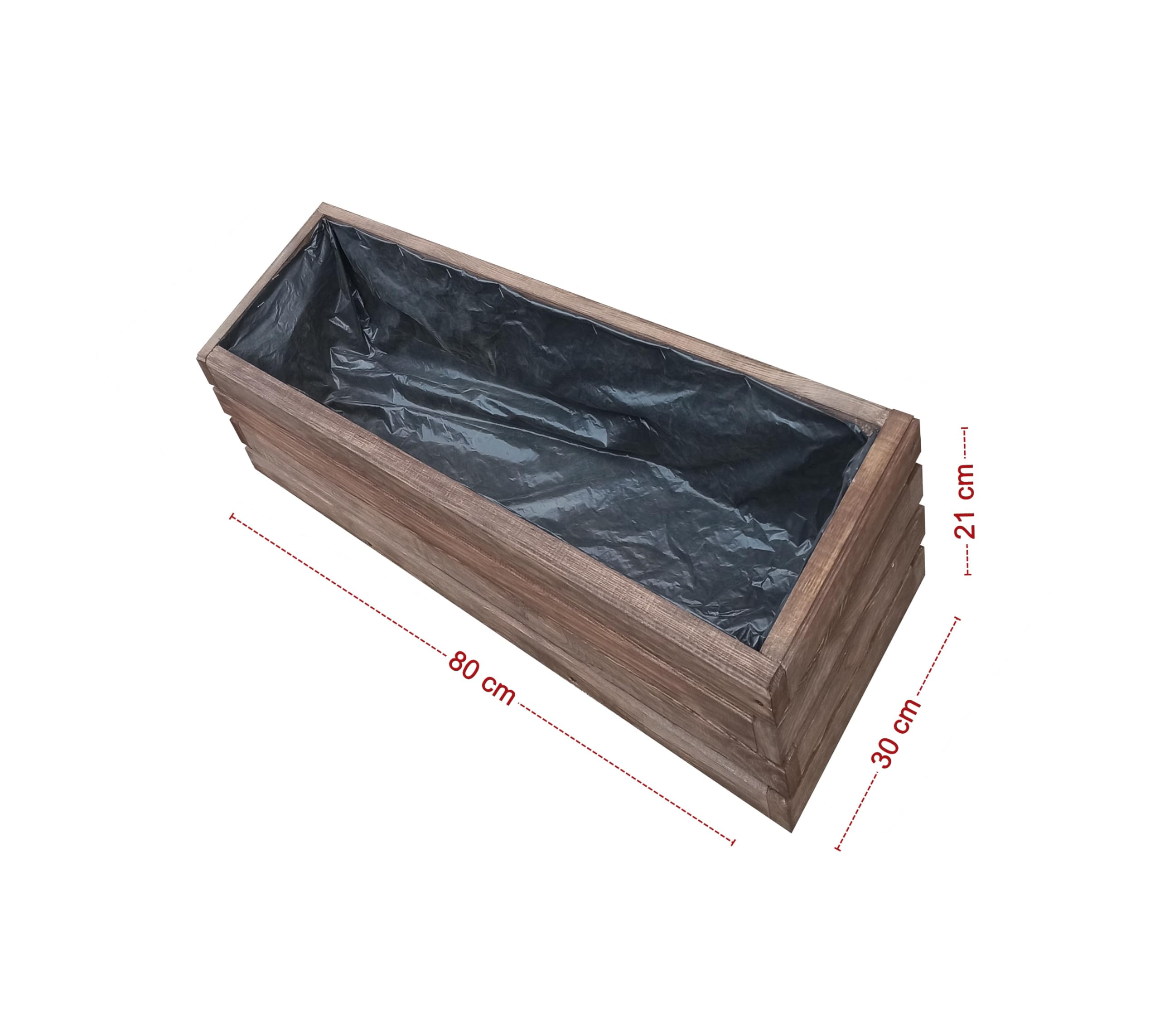 FKL DESIGN Home Deco Pflanzkasten Holz 80 cm – Blumenkasten Balkon & Terrasse, Pflanzkübel Flach Wetterfest, Kräuterbeet Garten (D2 Palisander)