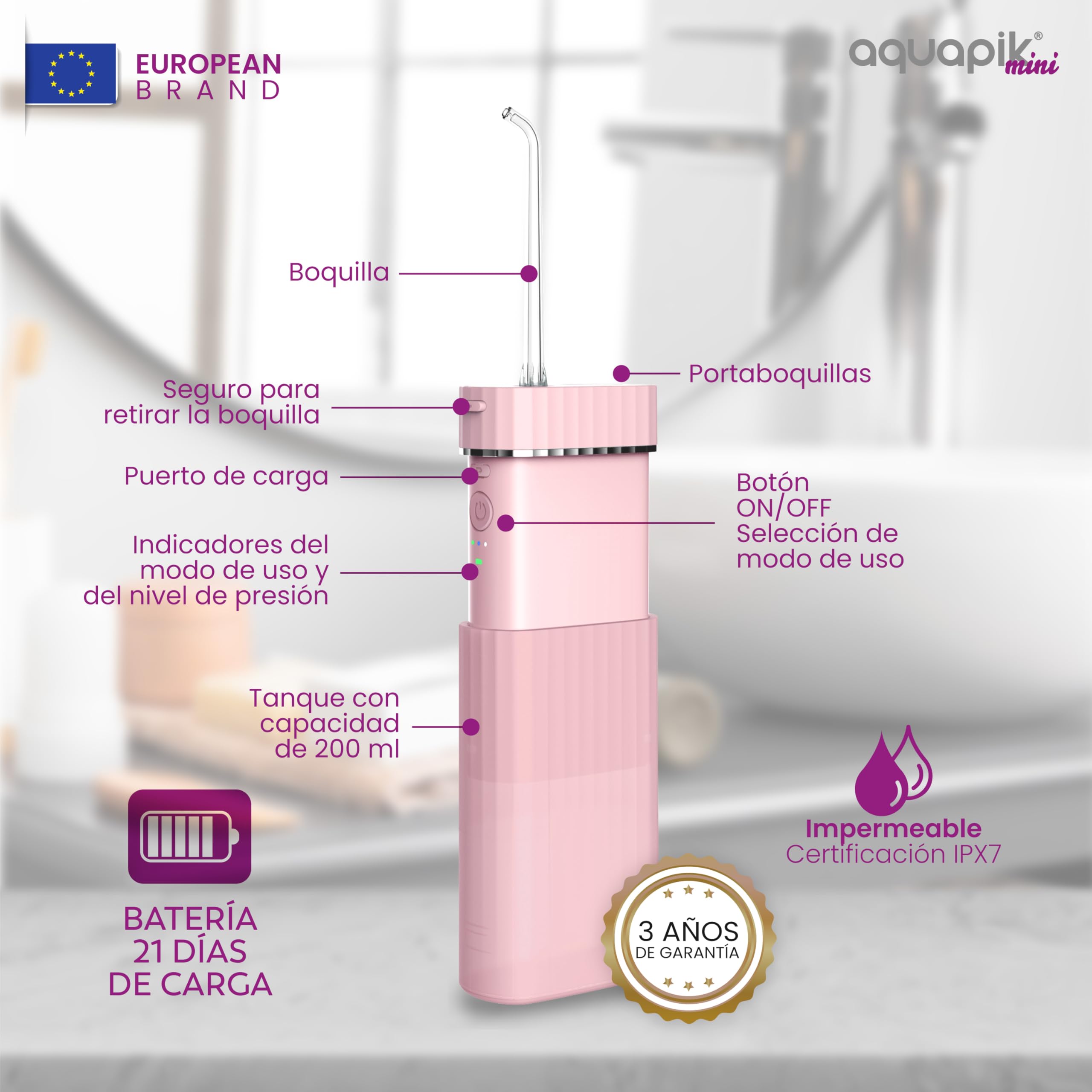 Compra Inteligente: Aquapik® Travel Irrigador dental + Aquapik® Mini en un Pack | Ahorra y Cuida Tu Salud Bucal en Casa y Viaje |Cubre diferentes necesidades bucales | Cuidado Premium
