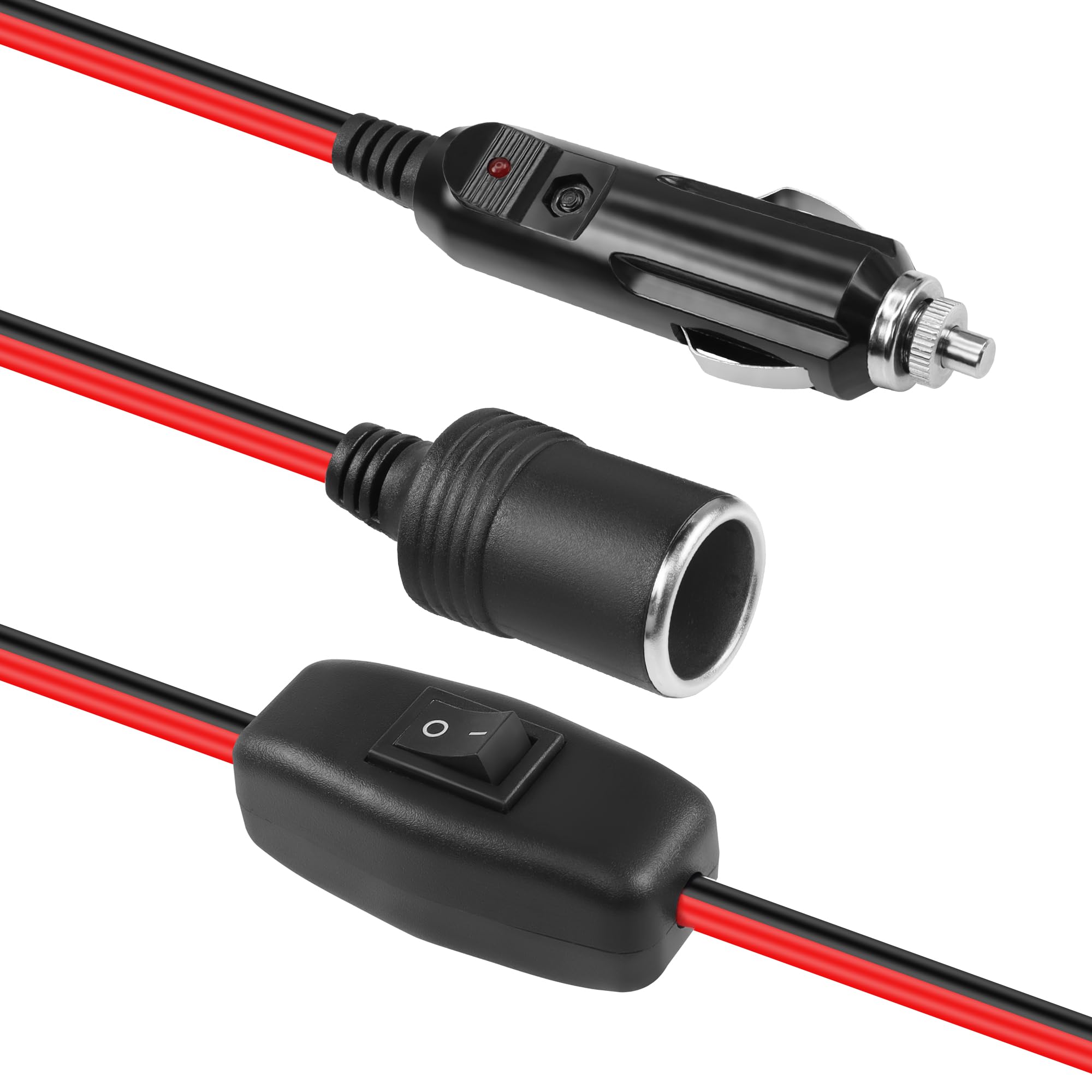Giantdeer 13 cm, 12 V/24 V, cavo di distribuzione per accendisigari, 15 AWG, 1 a 2 auto, 12 V, con interruttore, 3,1 A, 12 V, Dual USB, mini caricatore per auto da