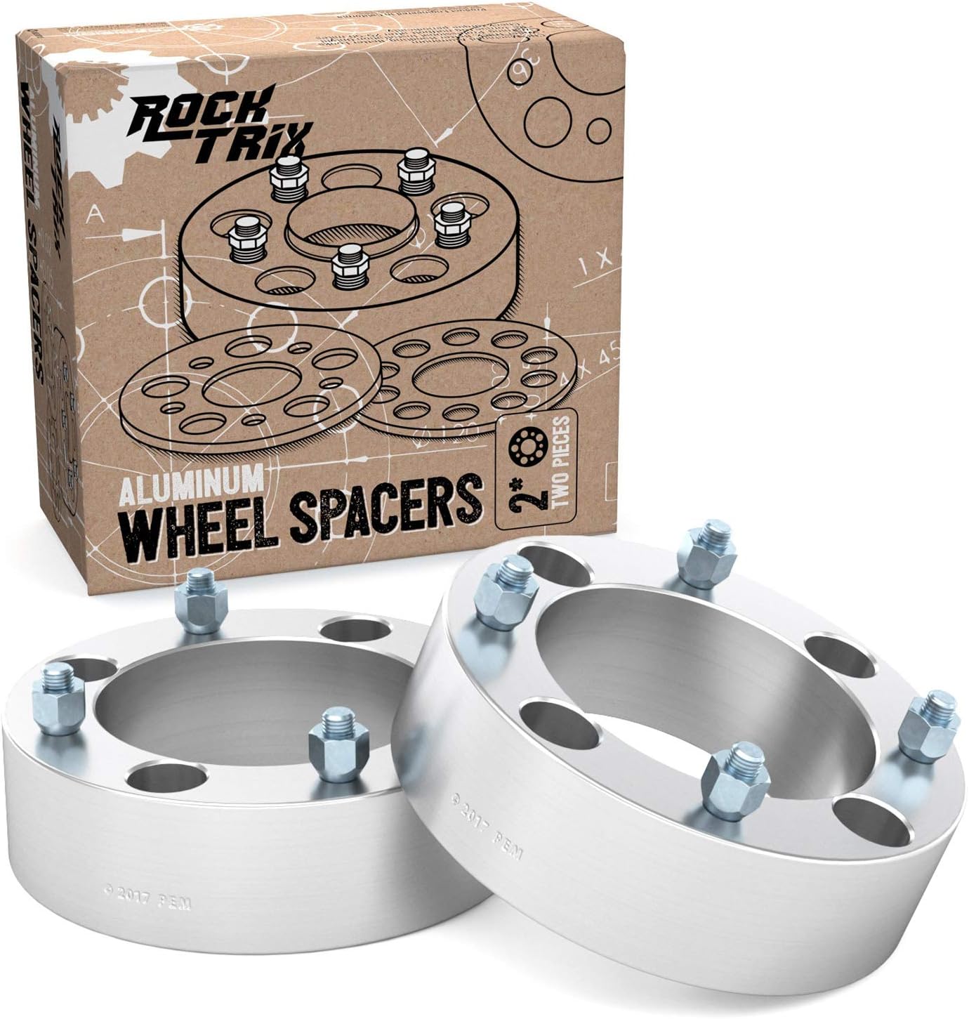 RockTrix - 2 inch ATV Wheel Spacers (4x137, 110mm Bore, 10x1.25 Studs and Cone Seat Nuts) Compatible with Kawasaki Can-Am Bombardier (Read Listing for Year Model) UTV Silver V3 50mm 2pcs