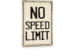 Unique Metal Decor for Your Garage: No Speed Limit Signs