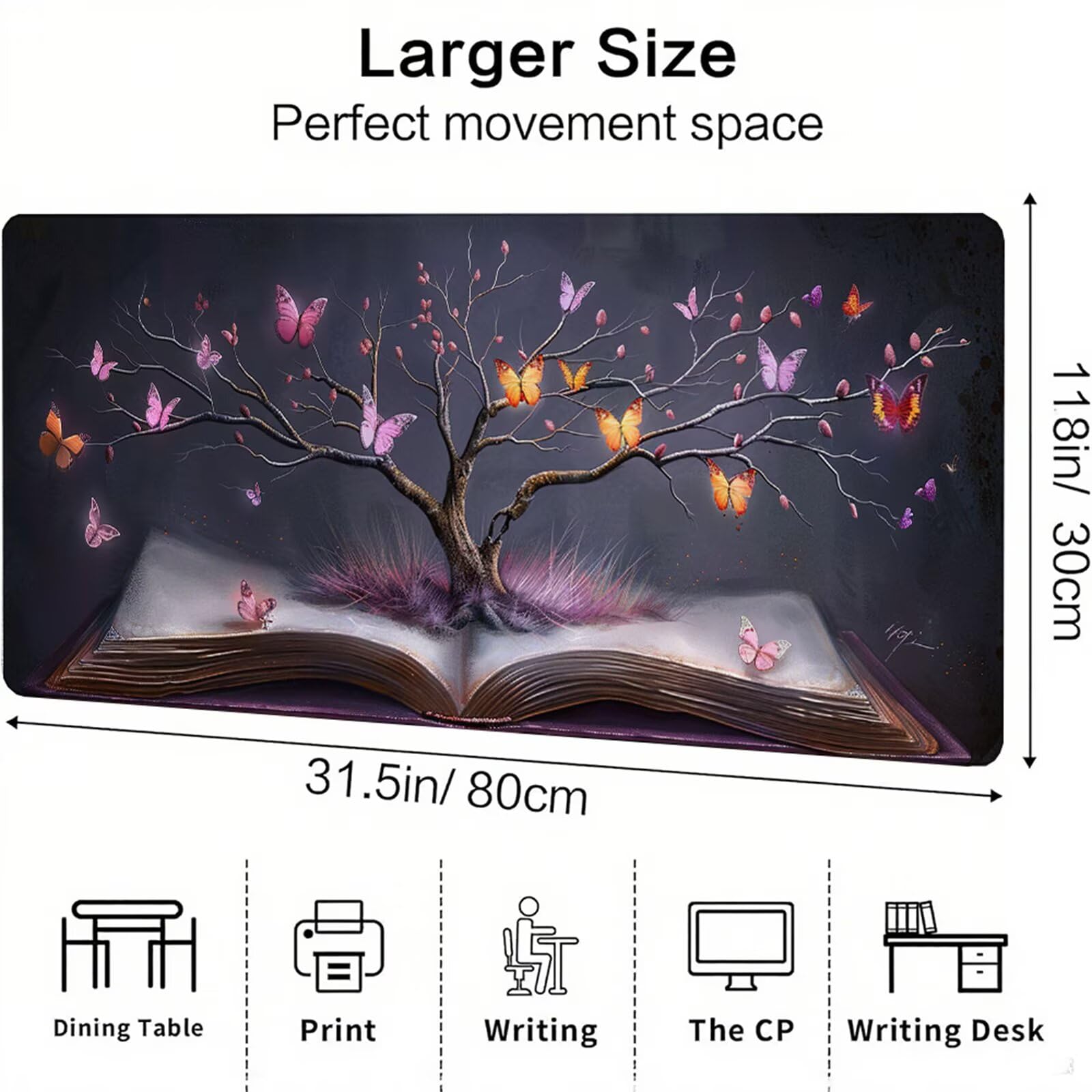 Szara podkładka pod mysz XXL 1400 x 600 x 3 mm uchwyt pod biurko akcesoria antypoślizgowa gumowa podstawa i zszyte krawędzie podkładka pod mysz dla graczy do dekoracji biura dekoracyjnego, prezenty