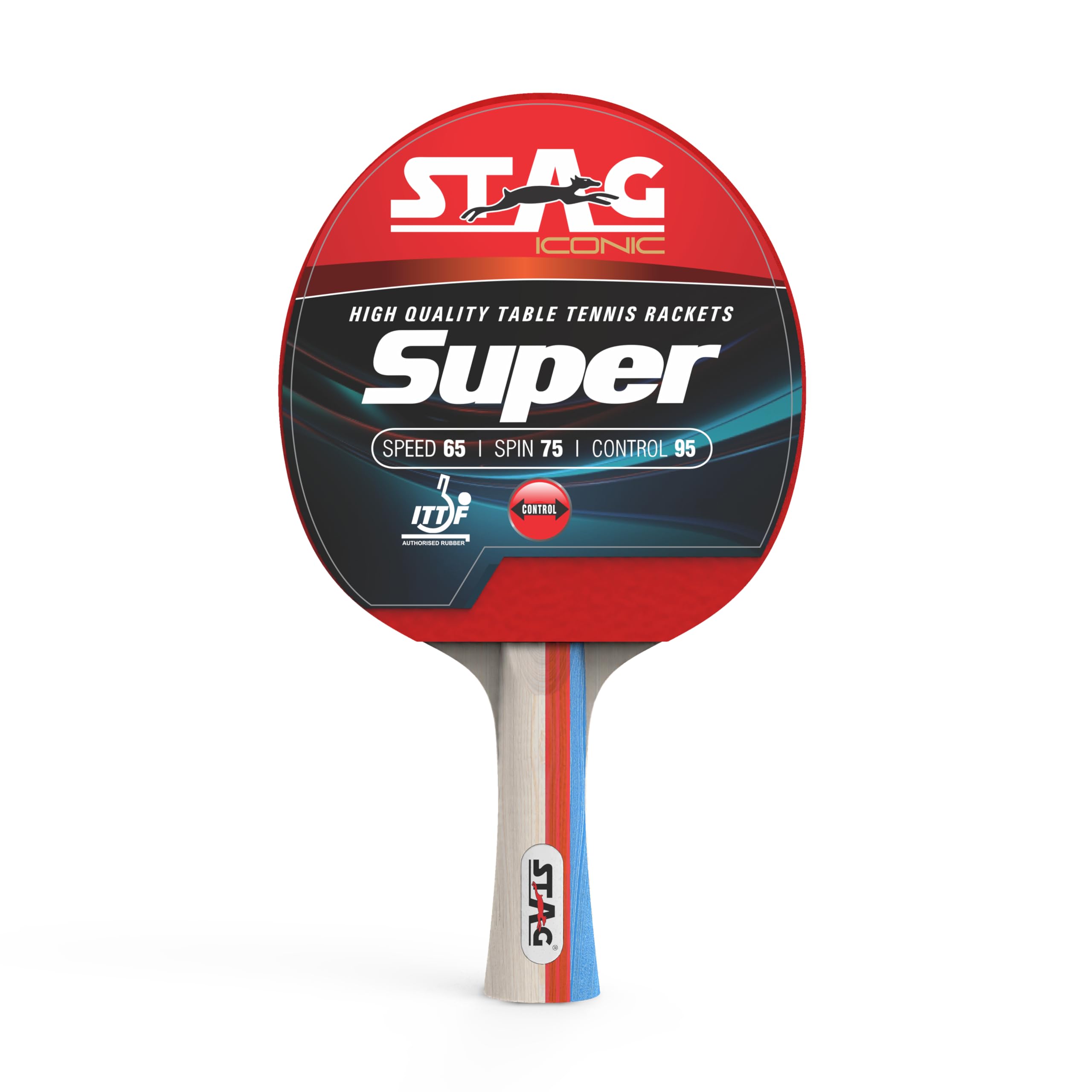 Stag Iconic Super Series Table Tennis (T.T) Racket | Premium ITTF Approved Rubber| Intermediate Level Series Ping Pong Racquet| Pro Custom Designed Comfortable Grip Paddle - Pack of 2-image-34