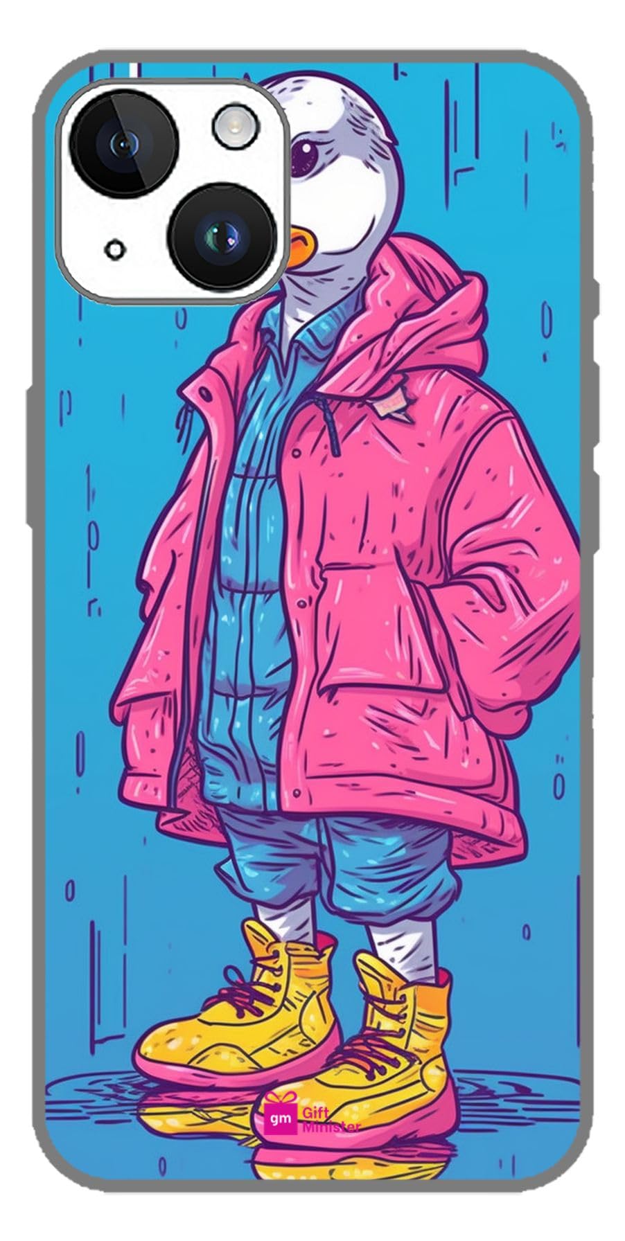 Gift Minister Silicone Designer Cover for Apple iPhone 14 Light Purplecover - Cartoon Inquisition Duck Hip Hop Aesthetics Pink Blue Anime Comics Bold Block Prints Mashup Styles Protective 1Pcs 1696F