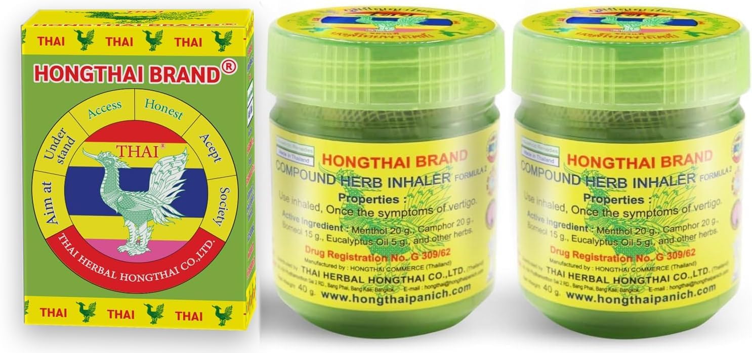 HongThai inhaler Thai traditional herbal compound for nasal inhaler Qty 3