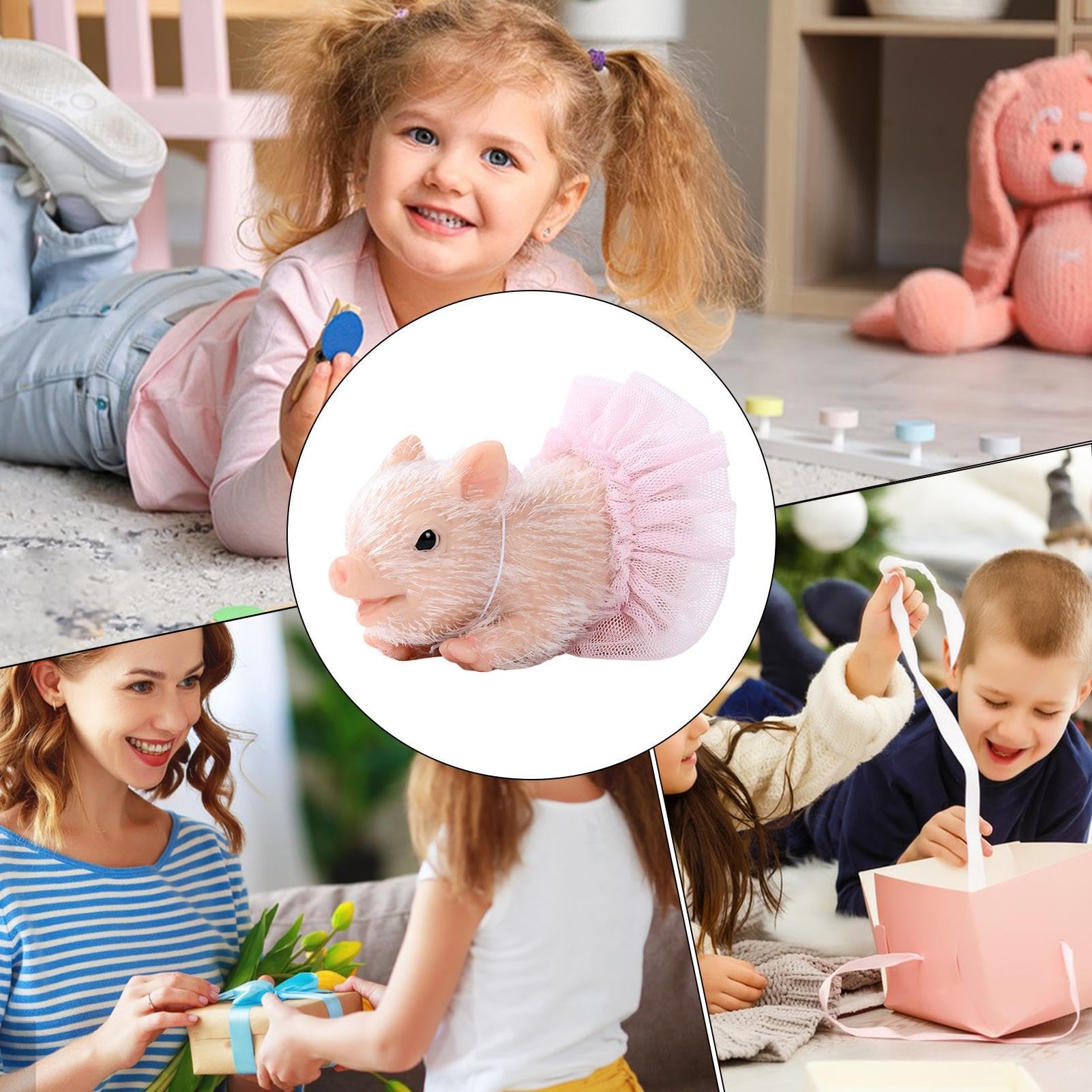Giocattoli animali da bambino, suonare animali Pigletti realistici in | Birthday Christmas Stocking Stuff, decorazioni per la casa, per bambini divertenti per ragazzi per