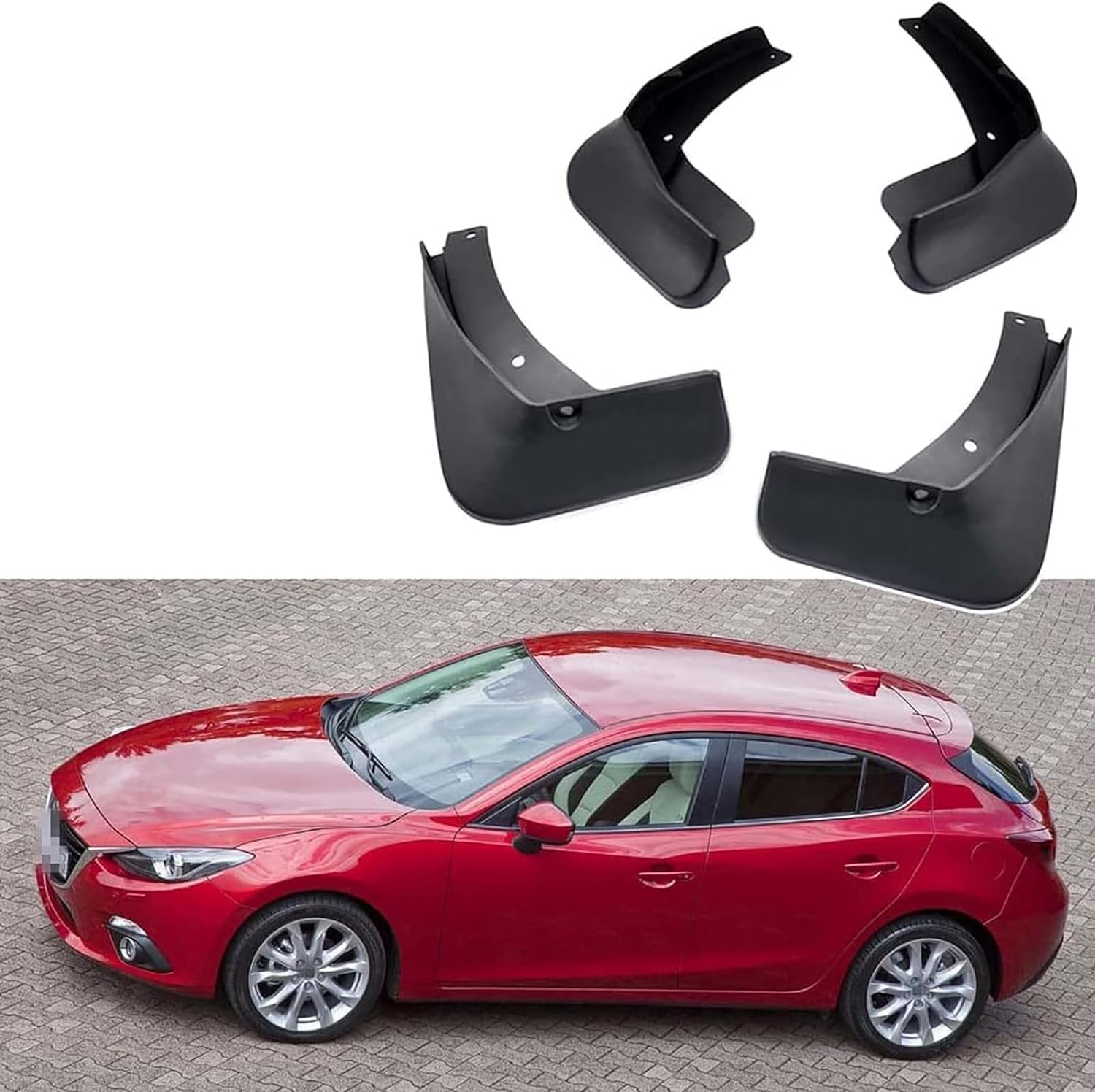 ZanLIn Car mudguard suitable for Mazda 3 Hatchback 2014-2018, Mud Flaps Splash Guards Replacement Decorative Mudguard Wheel Baffle Protection