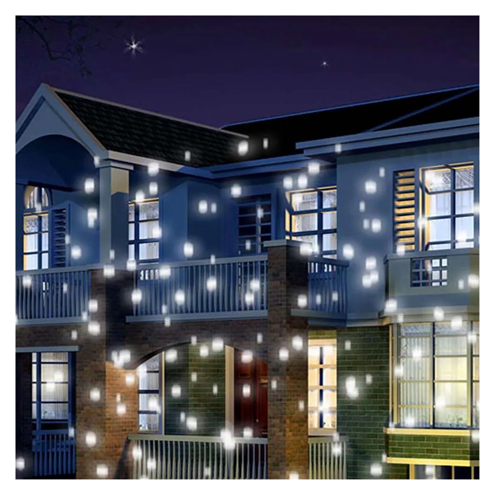 Projektor Weihnachten, LED Weihnachten Schnee Projektion Licht Outdoor Indoor Bühne Lichter Familie Party Festliche Atmosphäre Licht Neujahr Festliche Licht(White Light)