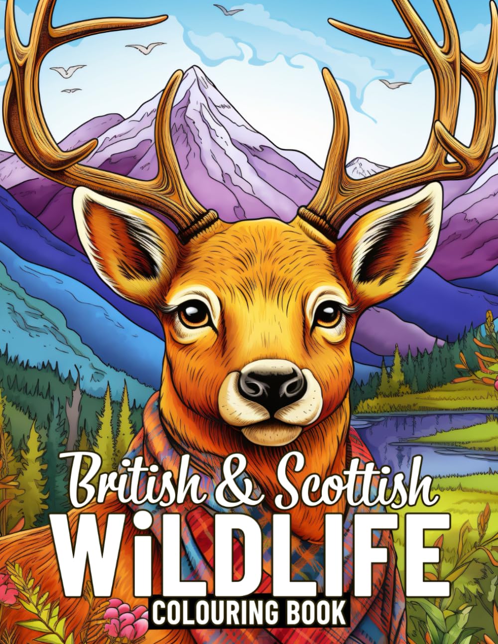 British and Scottish Wildlife: Colouring Book for Adults Featuring 50 Beautiful and Amazing Wild Animals, Easy to Color