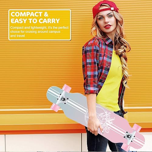 Miniatura 7 de Patinetas largas de 31 pulgadas, mini tablas largas para adultos, adolescentes y niños. Patineta cóncava canadiense de 9 capas
