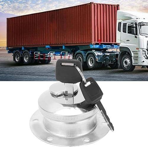 Miniatura 3 de Llave de tapa de gas combustible de tanque de forma redonda de 6 agujeros, antirrobo, acero inoxidable, pulido de espejo para grupo electrógeno,