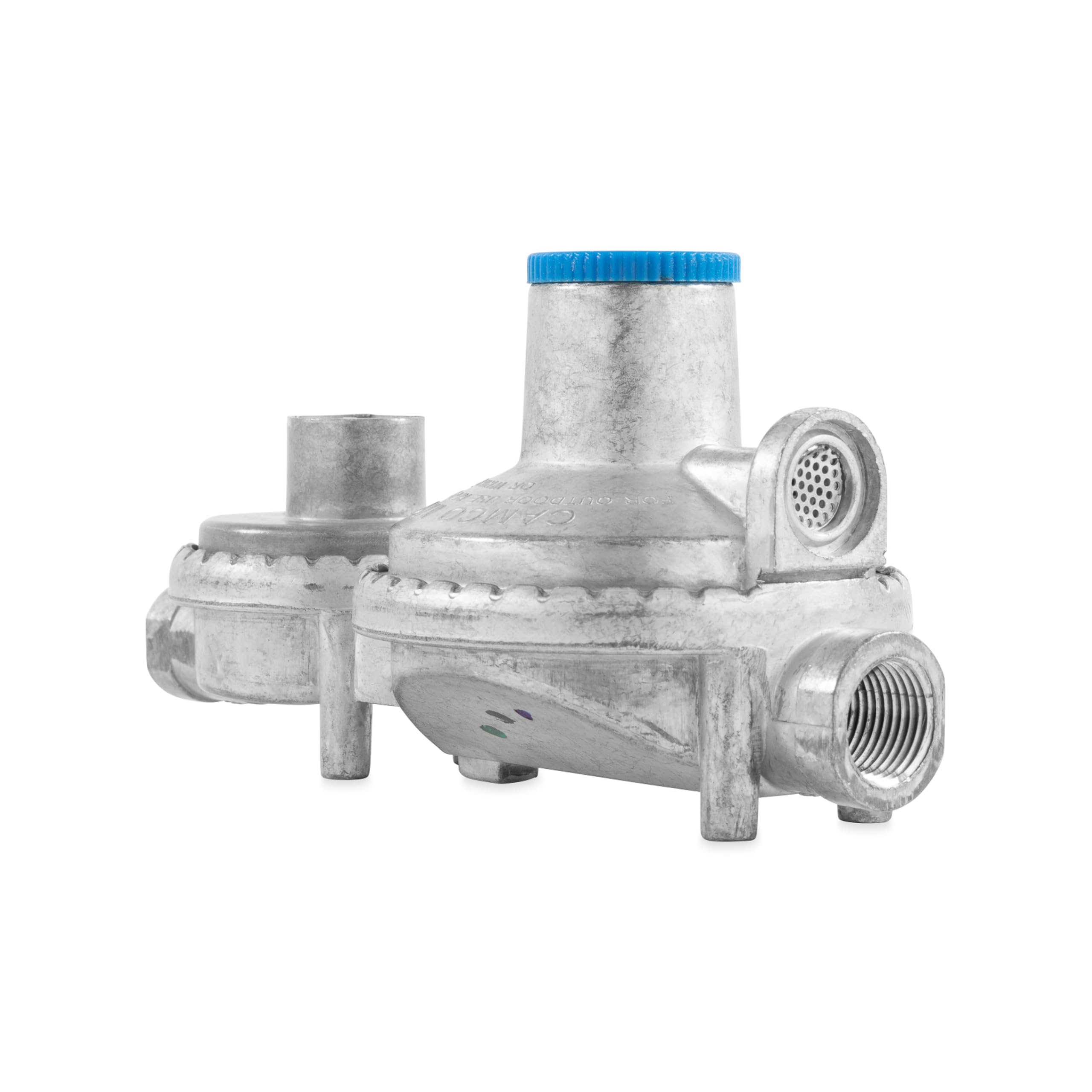 Camco 59313 Regulador Vertical de propano de Dos etapas, Gris