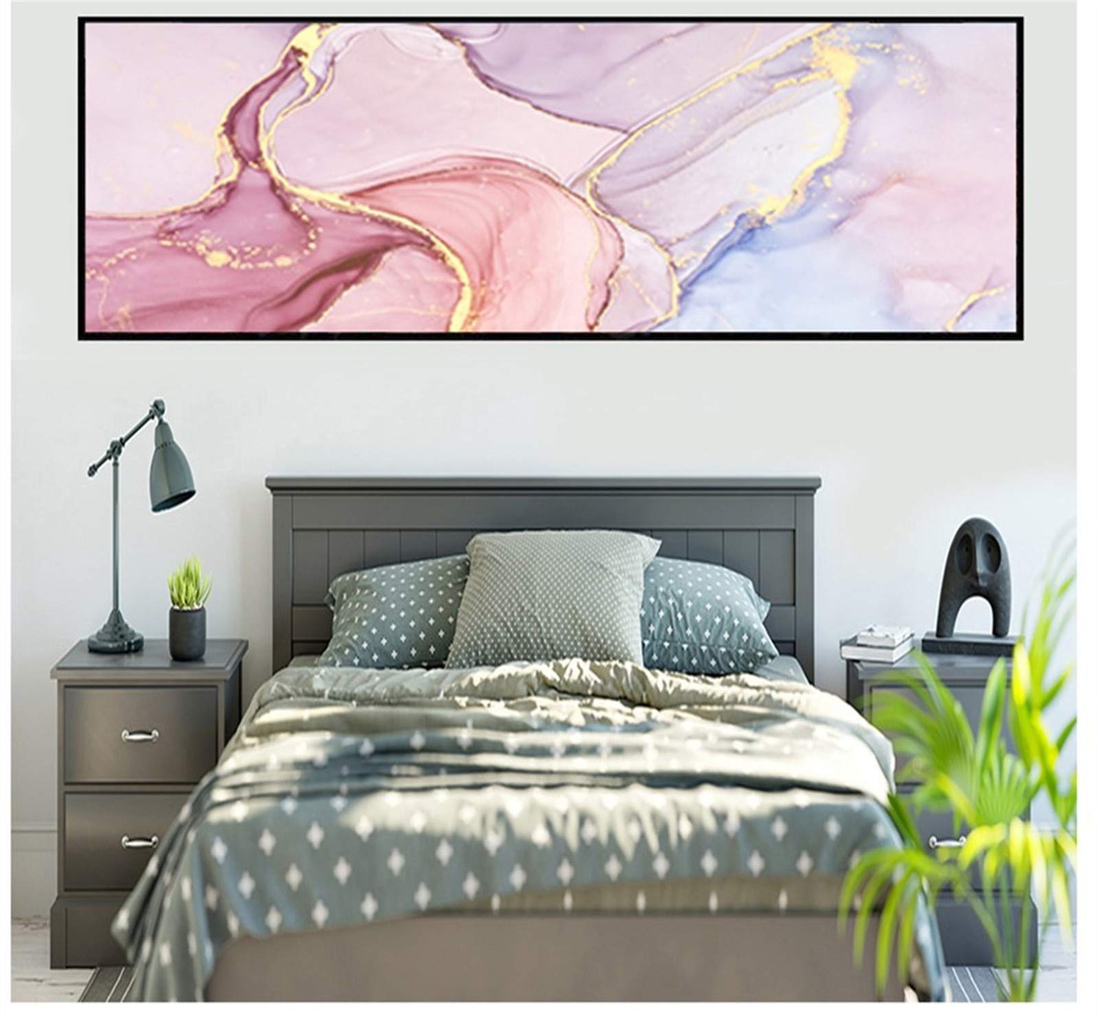 Broderie Diamant Rose Marbre Abstrait pour Décoration Salon Design Moderne 5D DIY