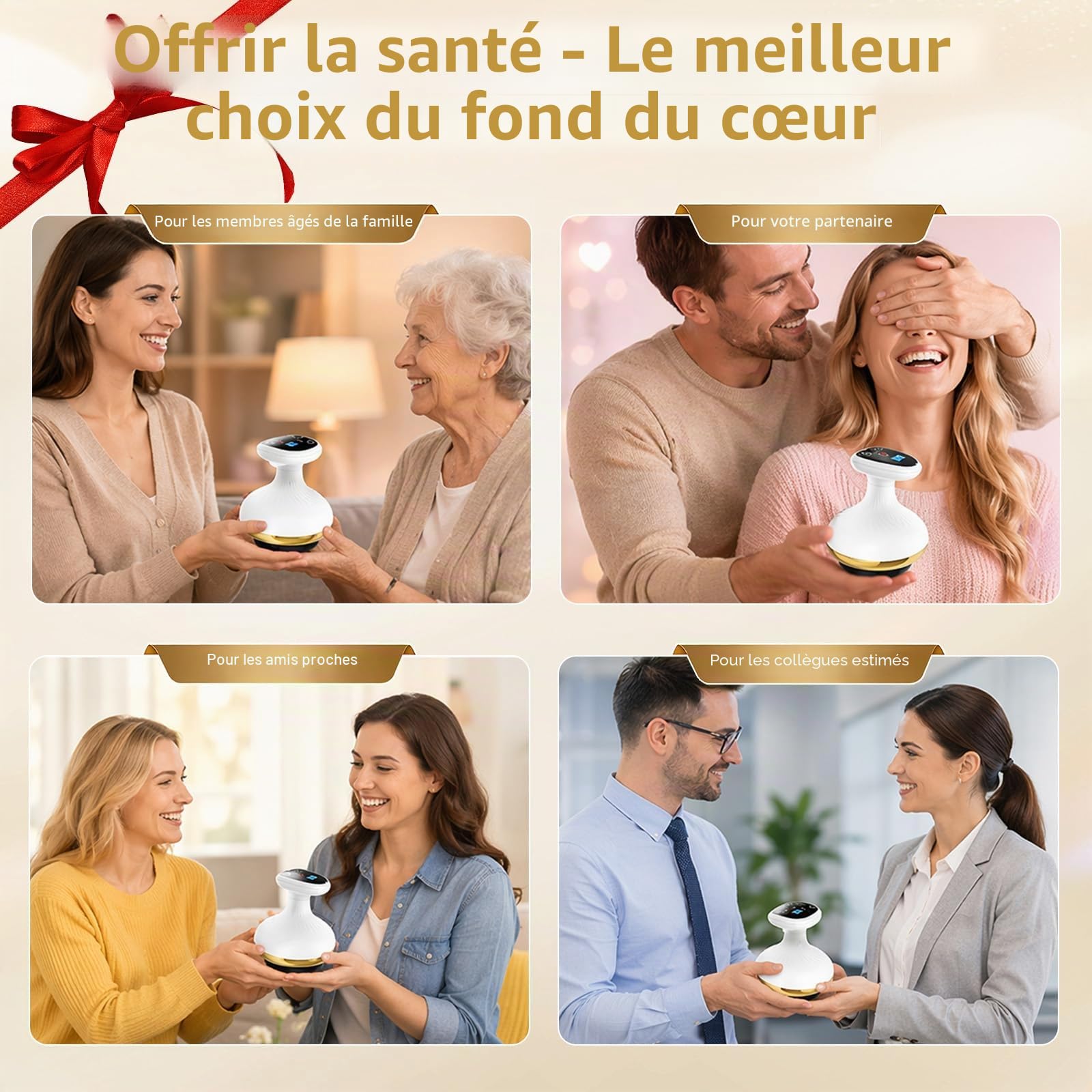 Masseur de cellulite 4 en 1, appareil de massage sous vide avec 9 niveaux de thérapie thermique et LED rouge-bleu, appareil anti-cellulite pour raffermissement du corps, drainage lymphatique