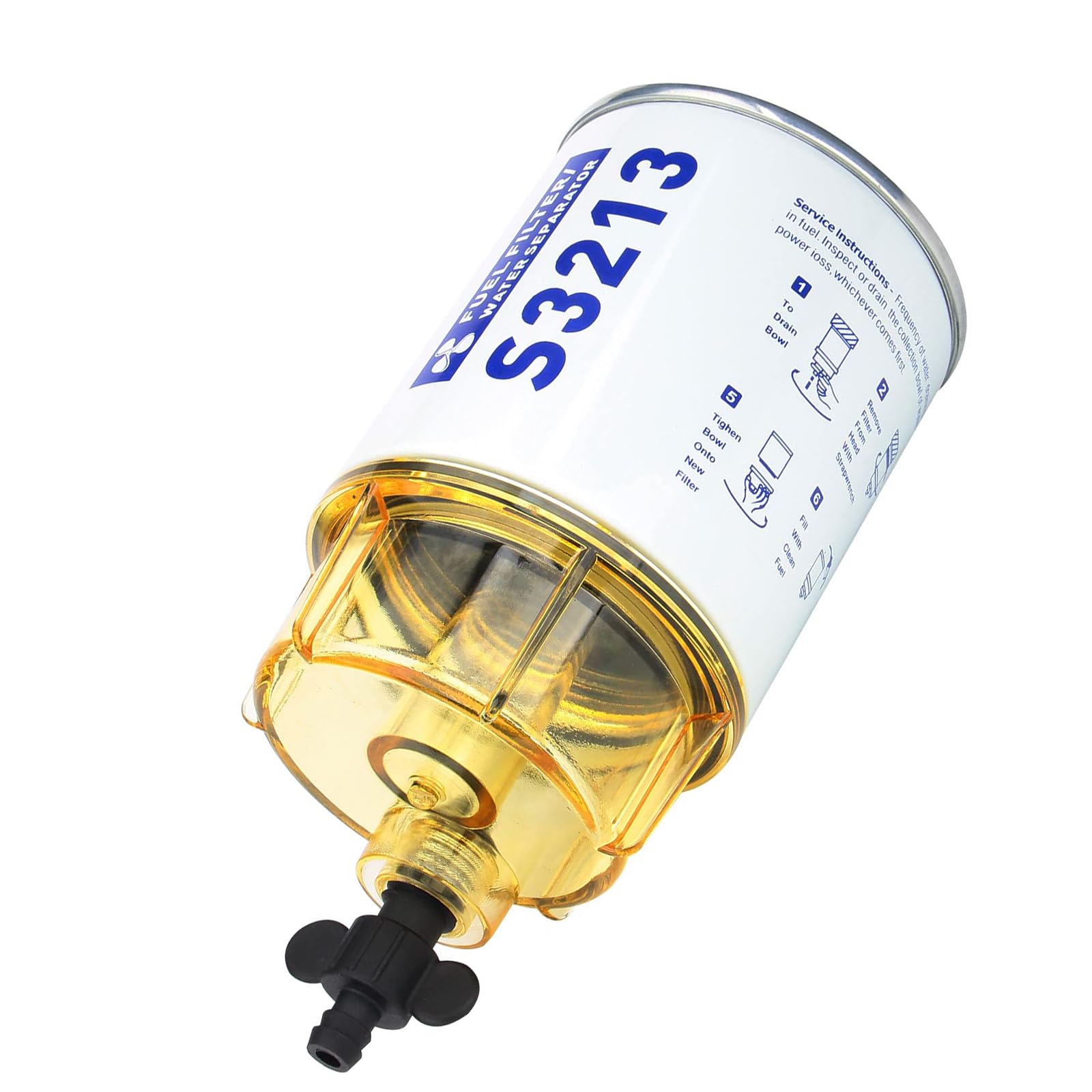 UNCANO S3213 Fuel Filter Water Separator Clear Bowl Replacement for Outboard Motor Mercury 35-60494-1 for B32013 18-7932