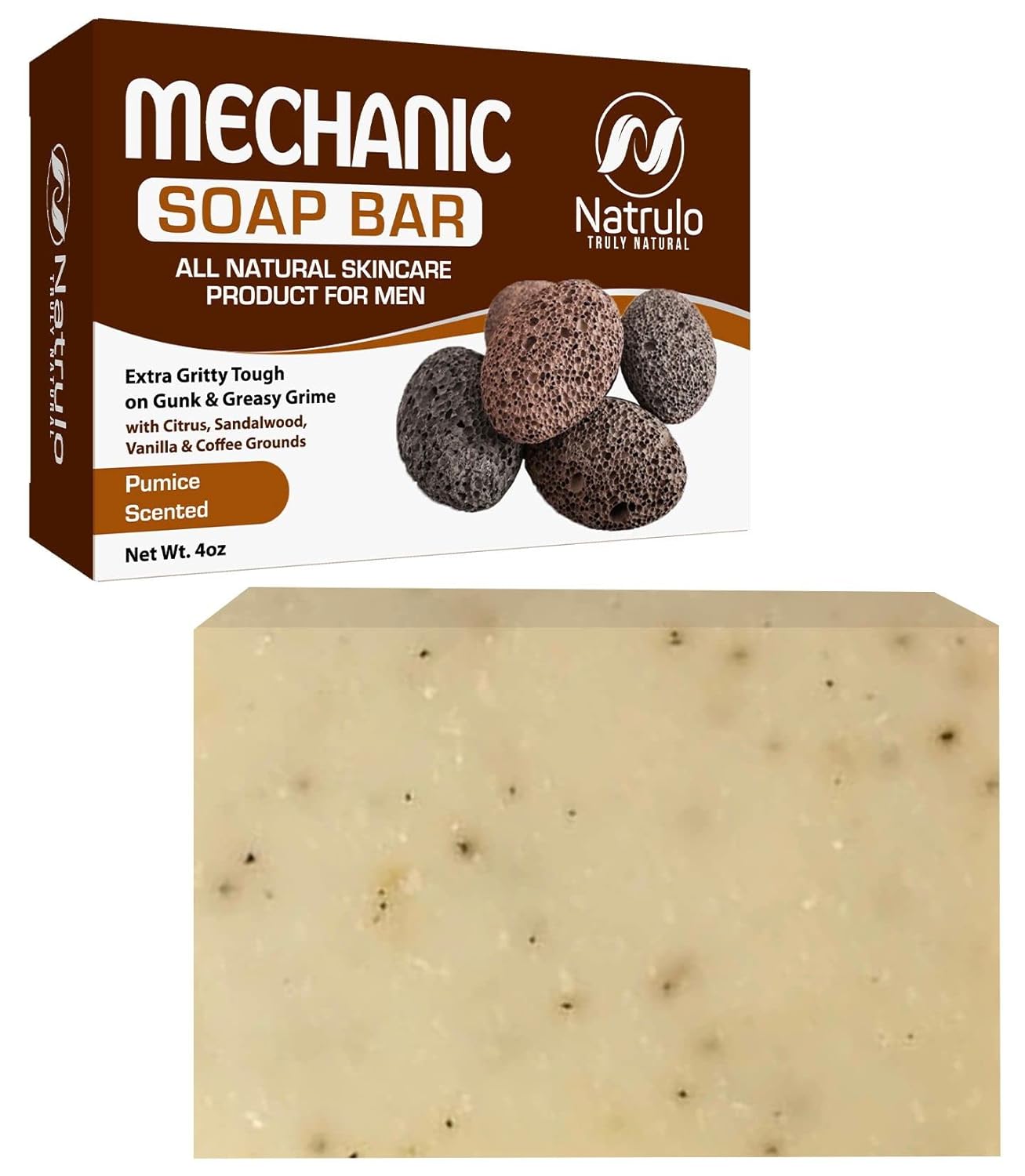 Men’s Natural Mechanic Soap for Hands & Body, 4oz Scented
