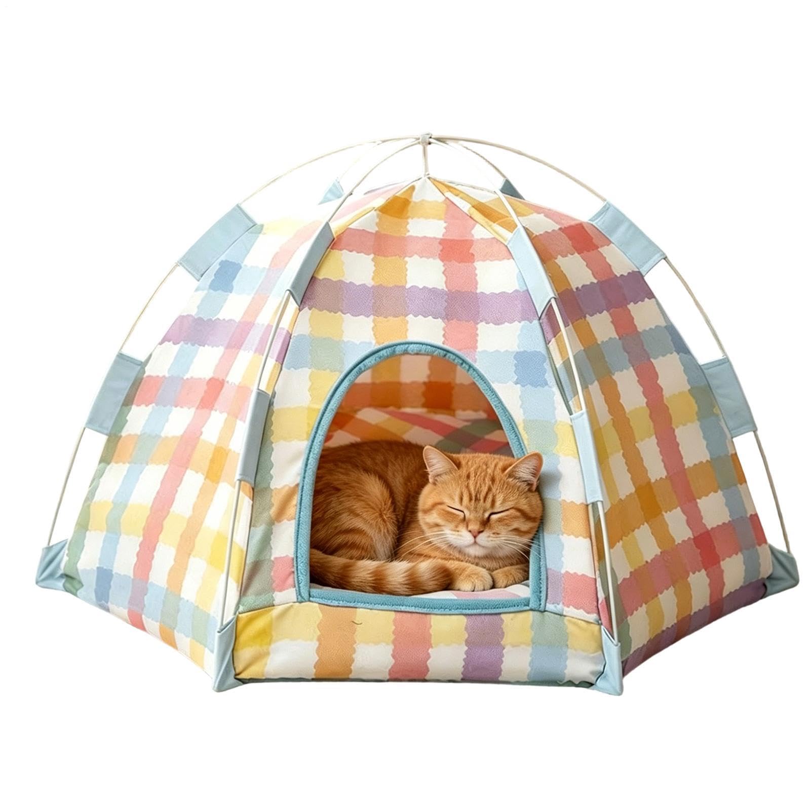 Tienda de juegos para gato y caseta portátil de mascotas para exterior e interior en color gris