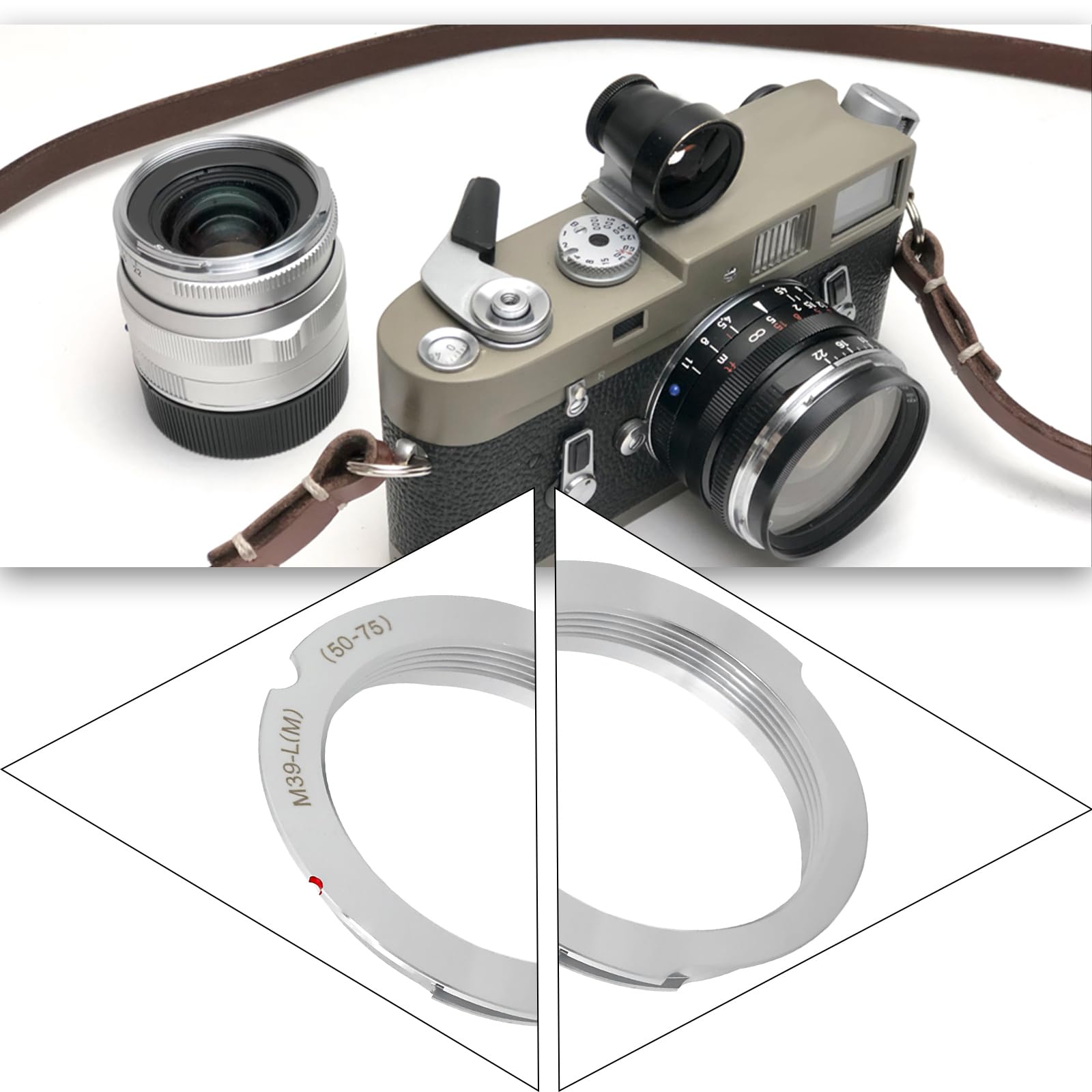 SG Store 1 anello adattatore per obiettivo M39-LM con codice a 6 bit compatibile con Leica M9 M8 M7 M6 M5 M4 M3 M-240 compatibile con obiettivo Leica LSM LTM (telaio 50/75 mm)