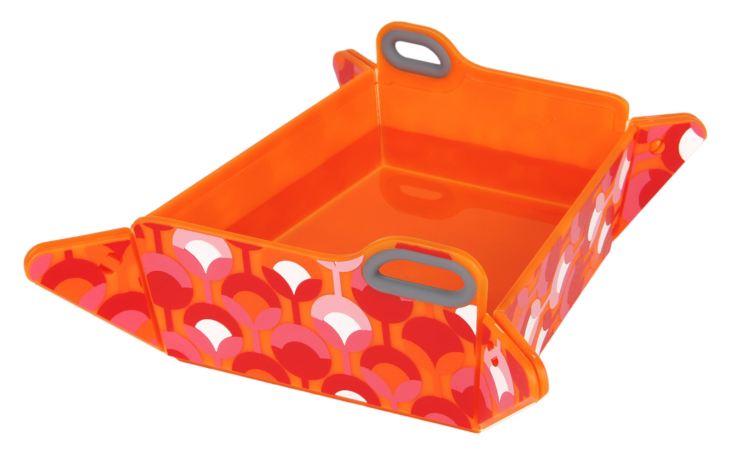 CYNJO Dog and Cat Travel Collapsible Water and Food Bowl Snap on Chopping Board, Orange