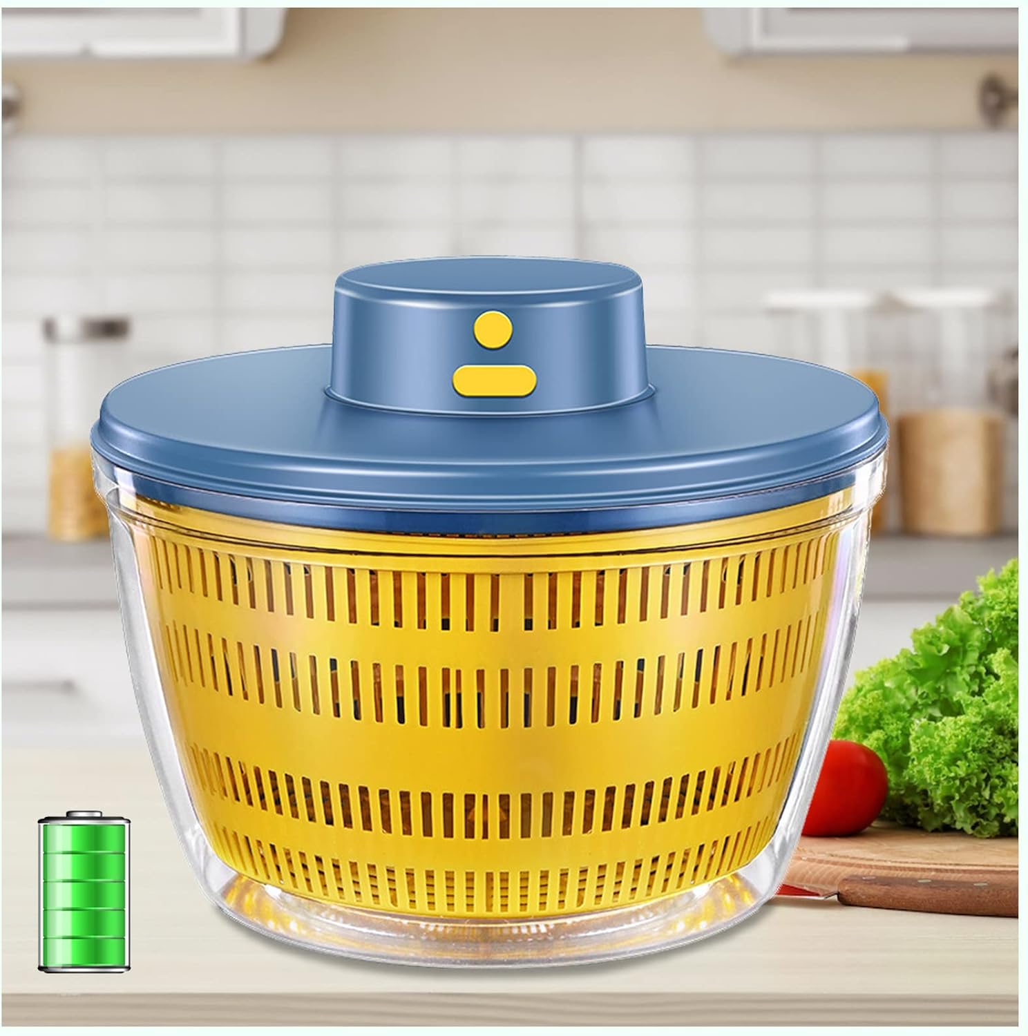 Electric Vegetable Dryer, 4L Automatic Salad Rotator