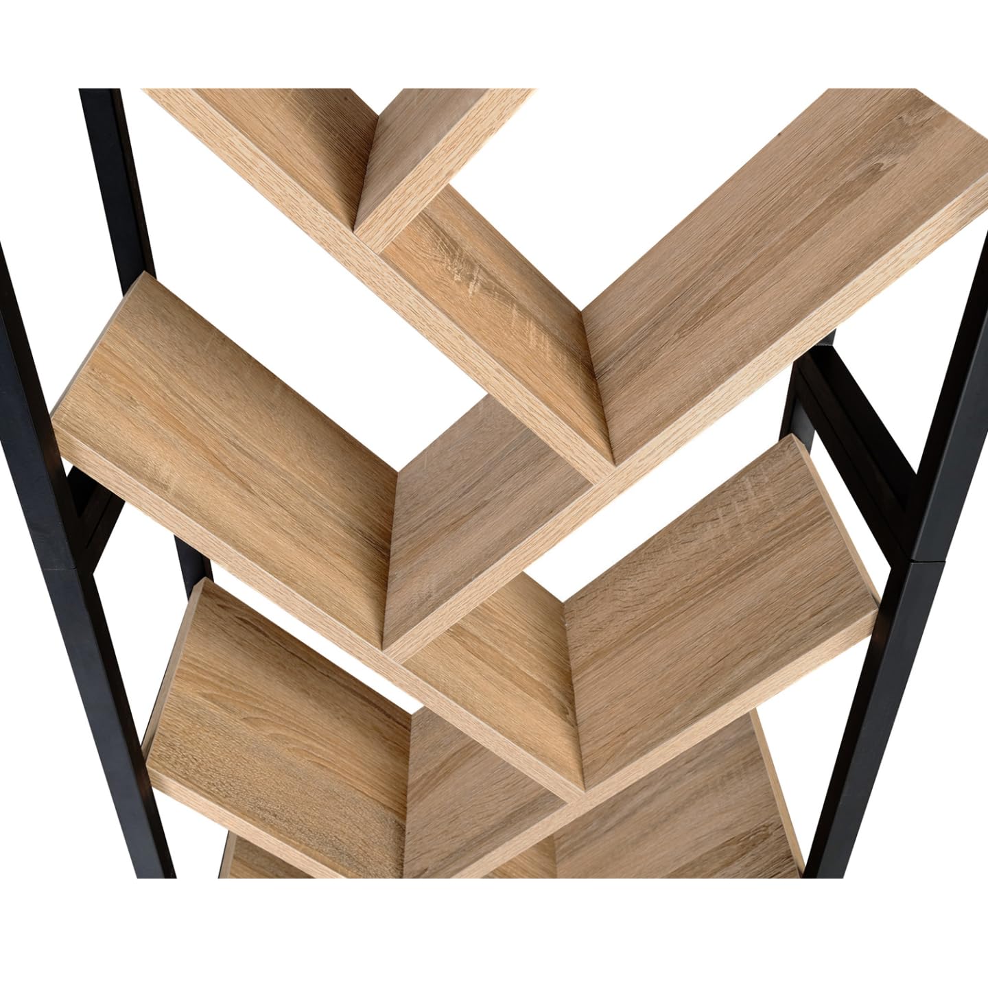 IDMarket - Etagère bibliothèque 10 Niveaux Detroit Bois et métal Noir