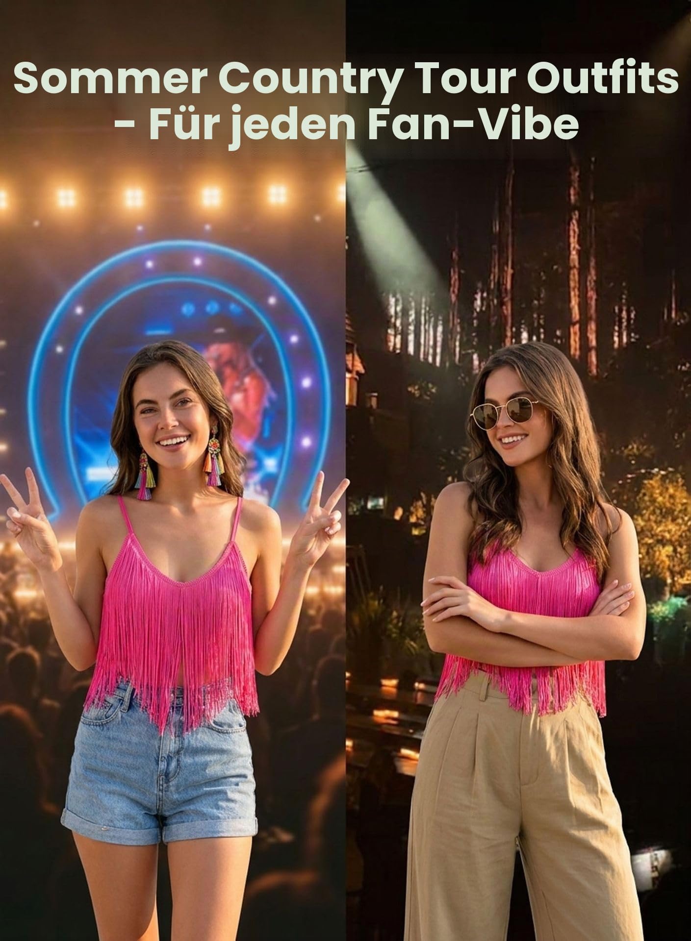 Damen Tank Top Mit Fransen – Sexy Rave Cowgirl Outfit Festival Oberteile | Ärmellose, V Ausschnitt, Verstellbare Spaghetti, Elegant Boho Country Kleidung, Sommer Klamotten Shirt, Western Hemd Damen
