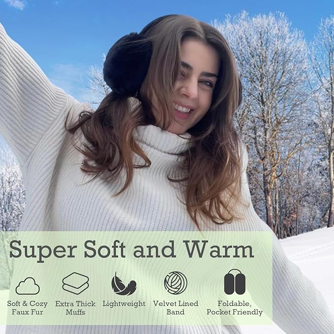 Cache Oreille Extérieur Cache-Oreilles Hiver SEDEX - En Peluche, Pliable, Unisexe, Pour Ski Ou Ville Cadeau Noël Doux