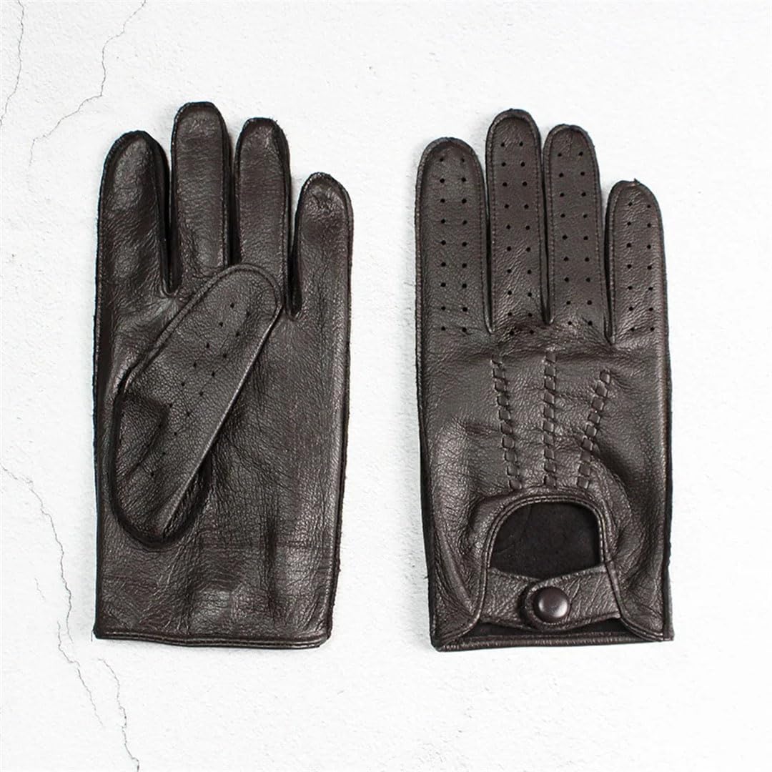 Gants de conduite en cuir pour homme - Gants de moto fins et respirants - Pour printemps et été