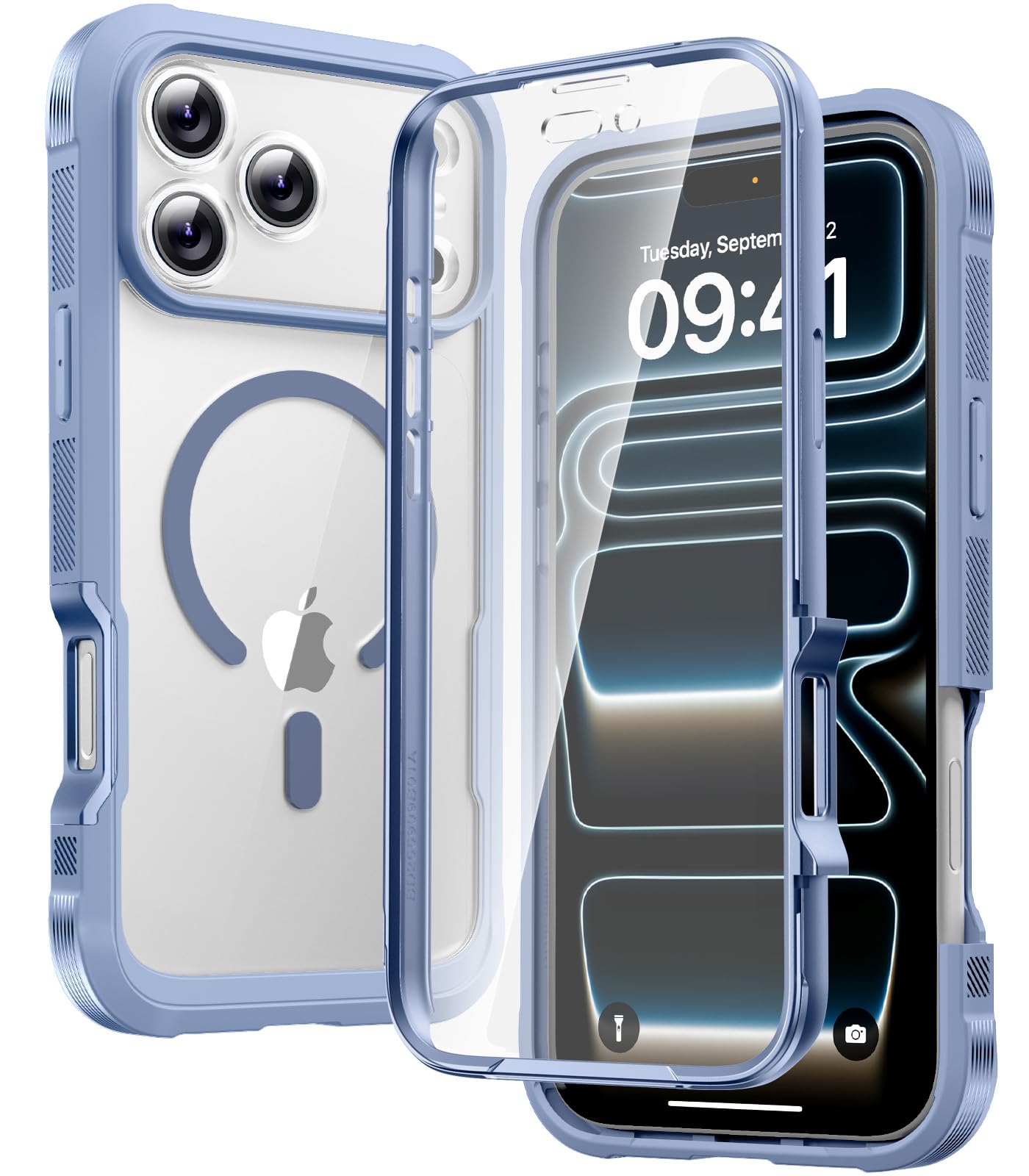 Diaclara Magnetic &amp; Screen Protector for iPhone 17 Pro Max Case,Sierra Blue