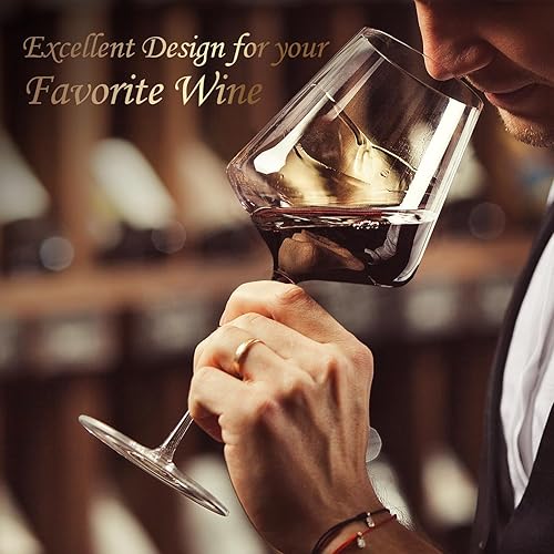 Miniatura 2 de Chouggo Juego de 6 copas de vino de 21 onzas, copas de vino blanco o tinto de cristal premium, sopladas a mano, copa de vino de tallo largo alto,