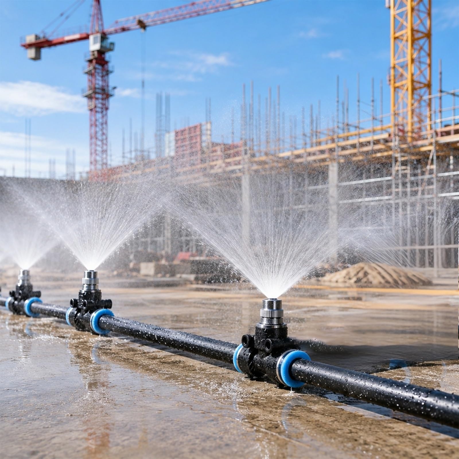 Sprinkler Irrigation Kits Misting Nozzle Tee Drip Irrigation Kits, Construction Site Dust Suppression Sprinkler System, Adjustable Patio Cooling Device(2pcs,32.8ft/10m/394in)