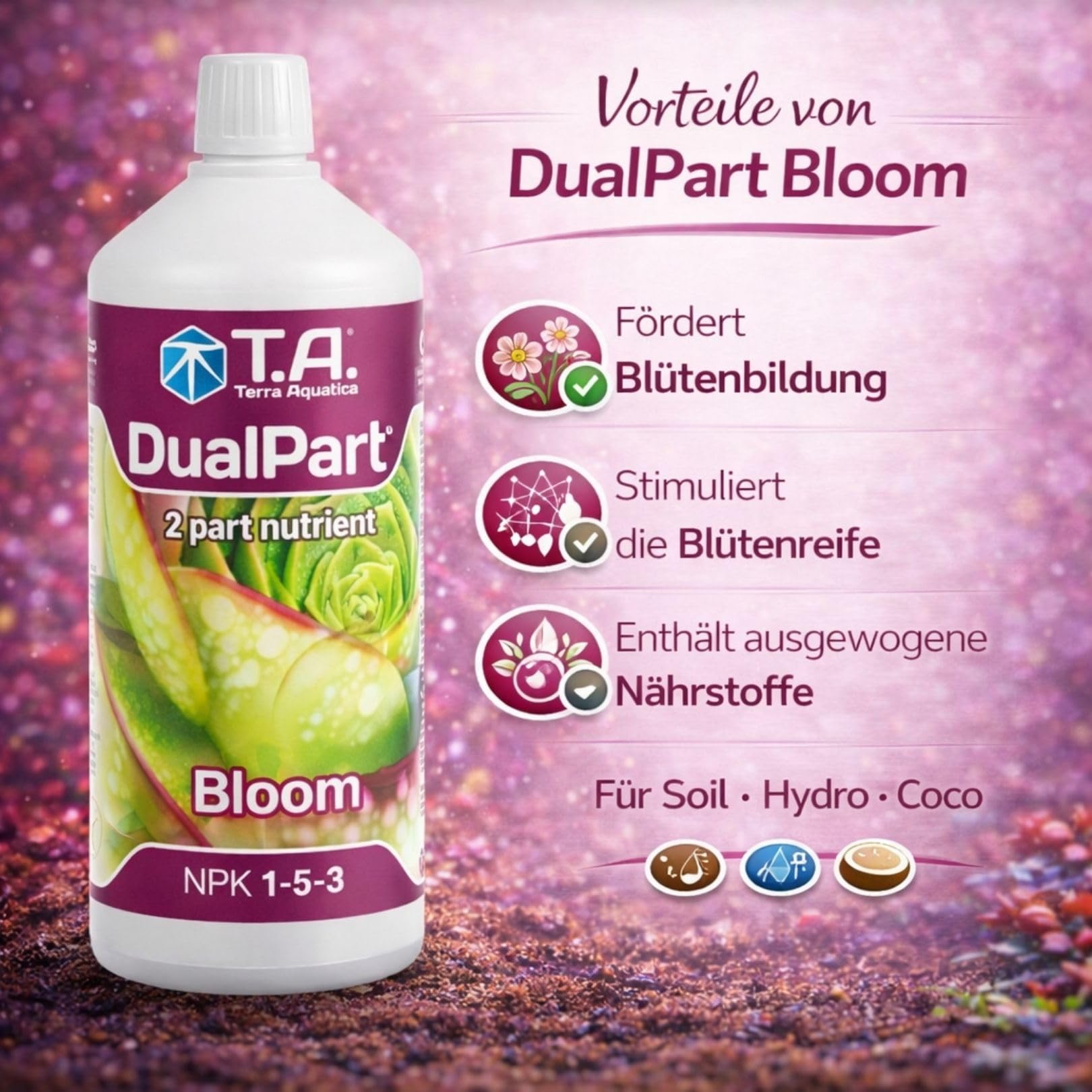 Weedness GHE FloraDuo Bloom 5 Liter - Grow Dünger Naturdünger Bio Zimmerpflanzen Tomaten Gurken Flüssigdünger Organischer