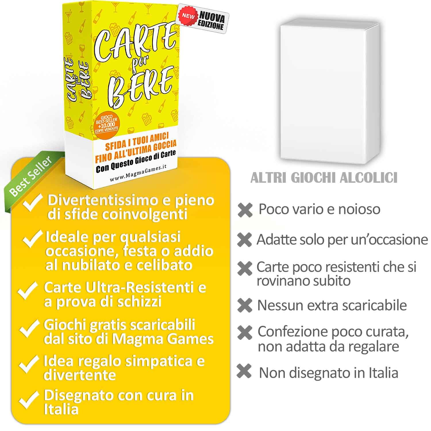 Magma Games | CARTE PER BERE - Giochi da Tavolo Adulti Alcolici - Drinking Game - Regali Simpatici e Divertenti - Idee Regalo per Lei e Lui, per Natale, Amica, Amiche