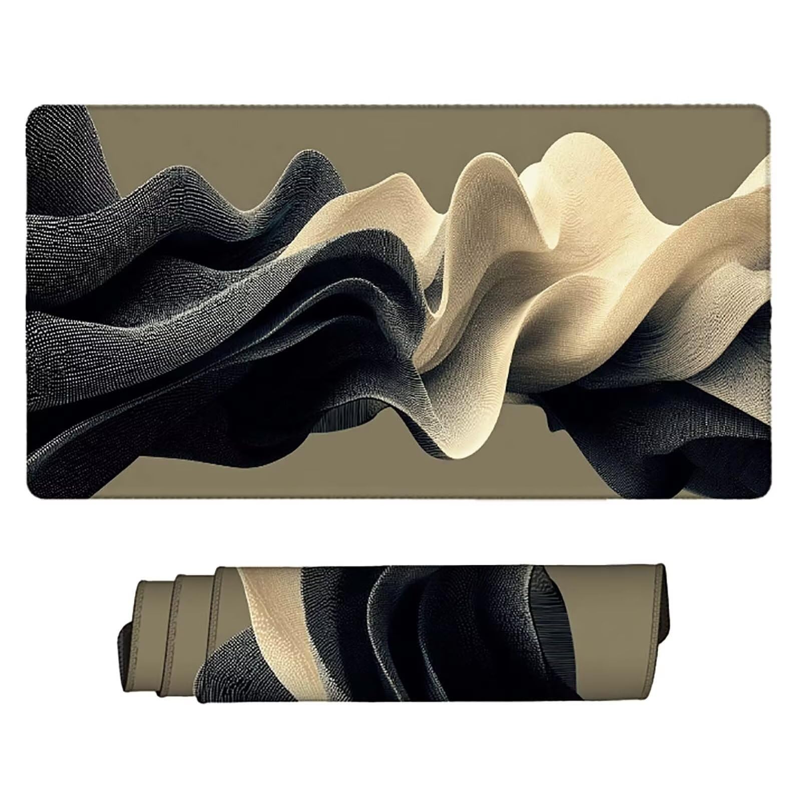 Schreibtischunterlage Grau Mauspad Gaming XXL Mousepad wasserdichte rutschfeste Schreibtisch Unterlage, Verbessert Präzision und Geschwindigkeit, Gaming Zubehör, Deko Büro (Abstrakt,100x50cm) 2-l7276