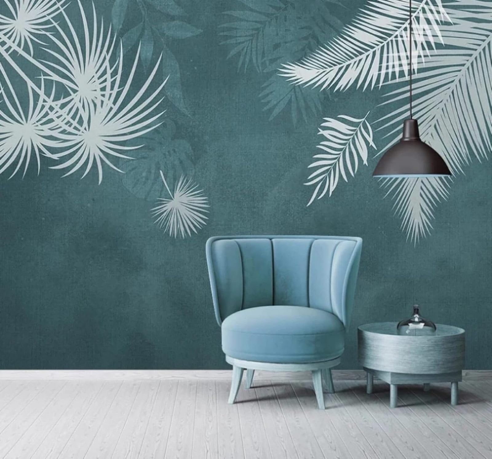 Retro Fresh Hand Drawn Plants Leaves 3D Wallpaper Easy Install Feature Office Living Room Sofa Bedroom TV Background Wall Decoration-400cm×280cm