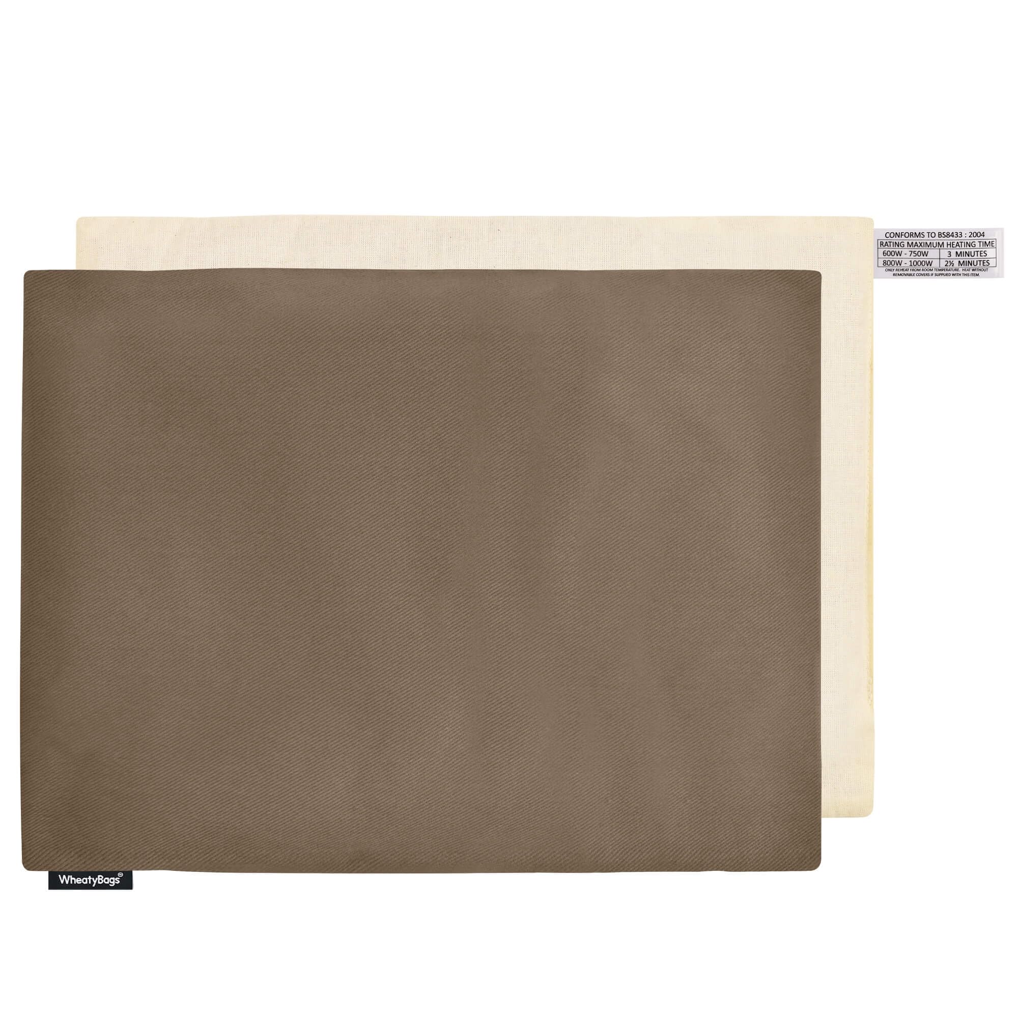 Wheat Bag Pet Heating Pad (40cm x 30cm) - (Premium Cotton Fabric - Chocolate with Removable Cover)