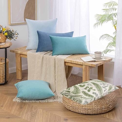 Miniatura 5 de AOYEGO Funda de almohada con diseño de hojas y hierbas, vintage, floral, botánico, sembrado de eucalipto, helecho, pelo de doncella, funda de