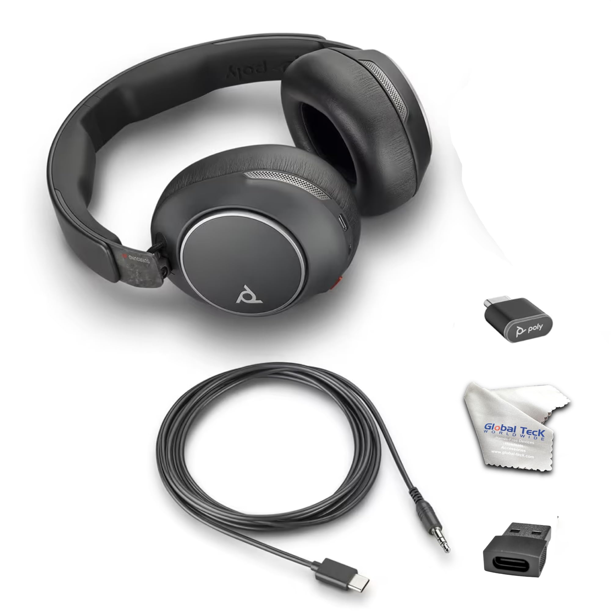 Poly Voyager Surround 80 UC USB-C Bluetooth Boomless Noise-Canceling Wireless Over-Ear Headset - Open Office Certified - Compatible with Smartphones, Tablets, PC/MAC with GTW Microfiber Cloth-image-36