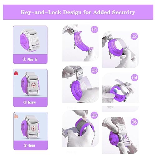 Miniatura 7 de Correa para caminar para niños pequeños, arnés de seguridad para niños, arnés de seguridad con cerradura para niños, eslabones de muñeca antipérdida