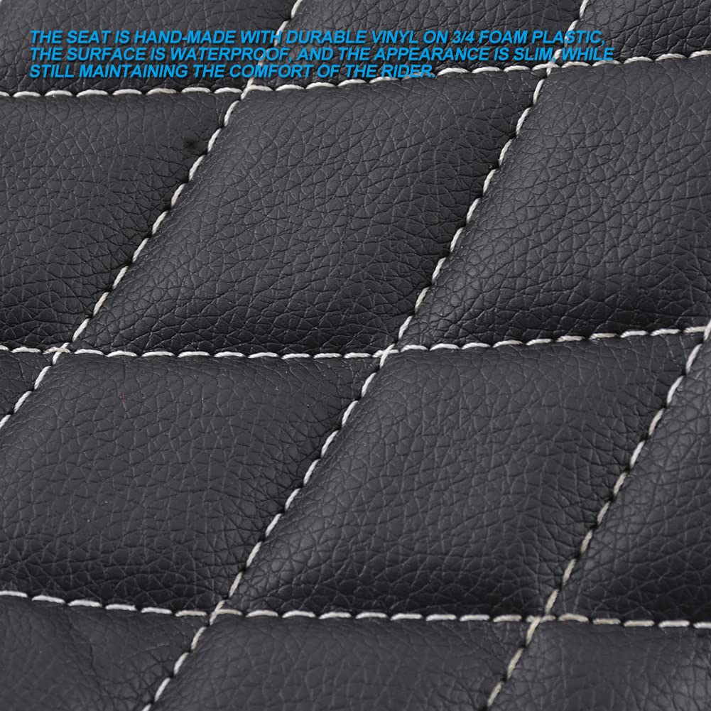 Motorrad Fahrersitz mit Federhalterung Universal Leder Motorrad Solositz Schwarz Rhombus Motorrad Vordersitzkissen für H-arley Sportster Bobber Chopper Custom